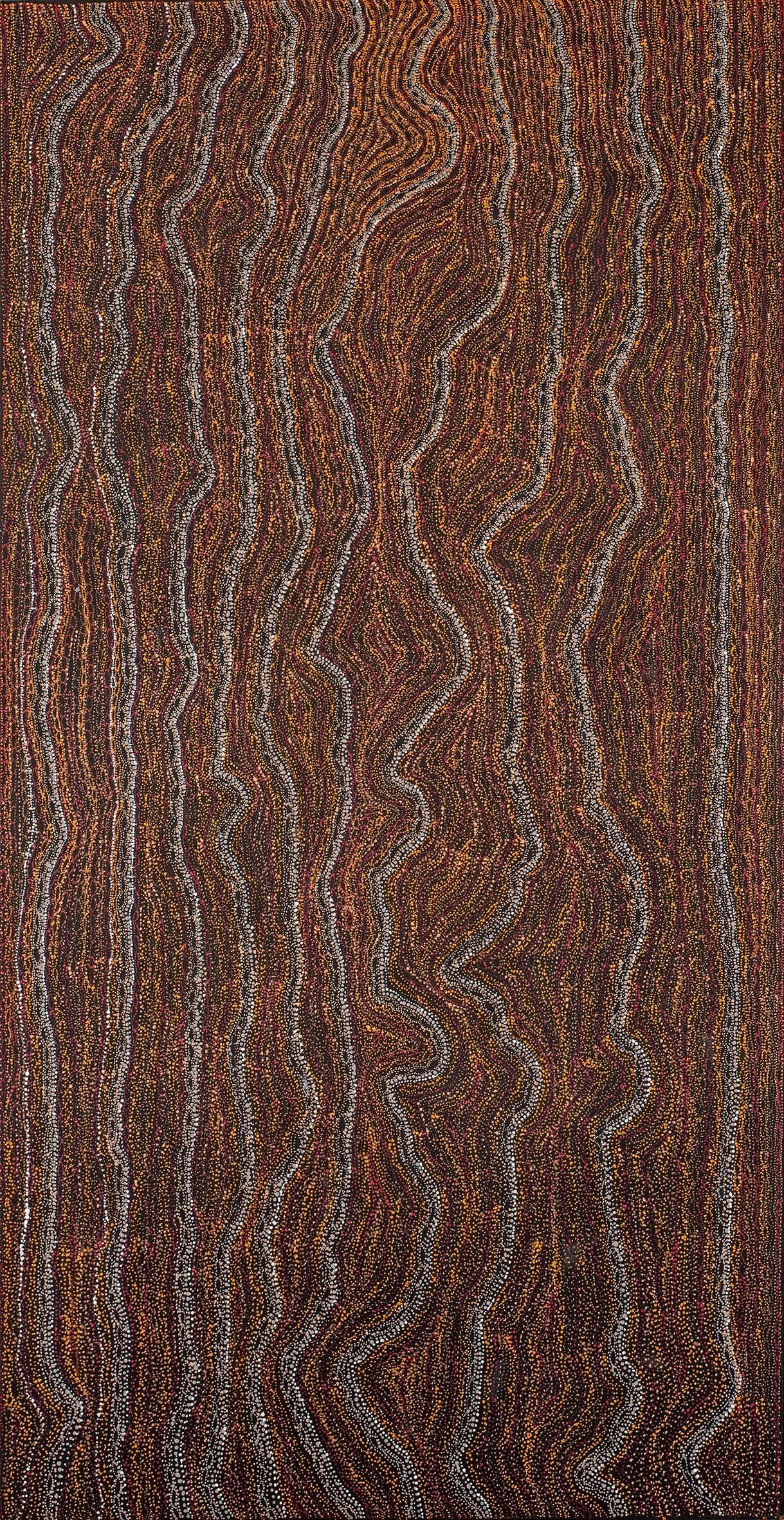 Sabrina Nangala Robertson - Ngapa Jukurrpa (Water Dreaming) - Pirlinyarnu - 240 x 122 cm - 32/19