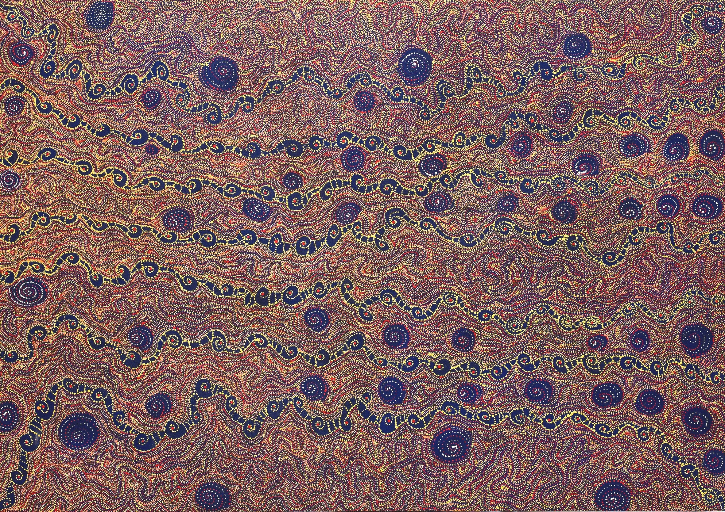 Sabrina Nangala Robertson - Ngapa Jukurrpa (Water Dreaming) - Pirlinyarnu - 152 x 107 cm - 52/19