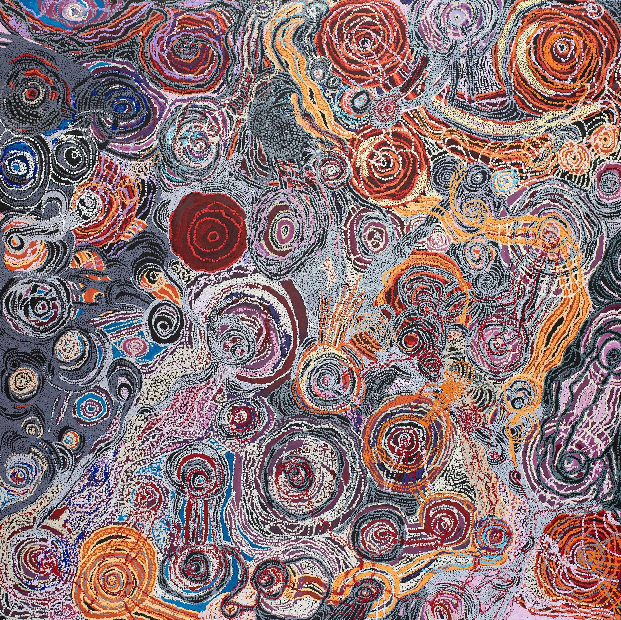 Carolanne Ken &amp; Madeline Curley - Sans Titre - 200 x 200 cm - 19-18 - peinture Aborigène