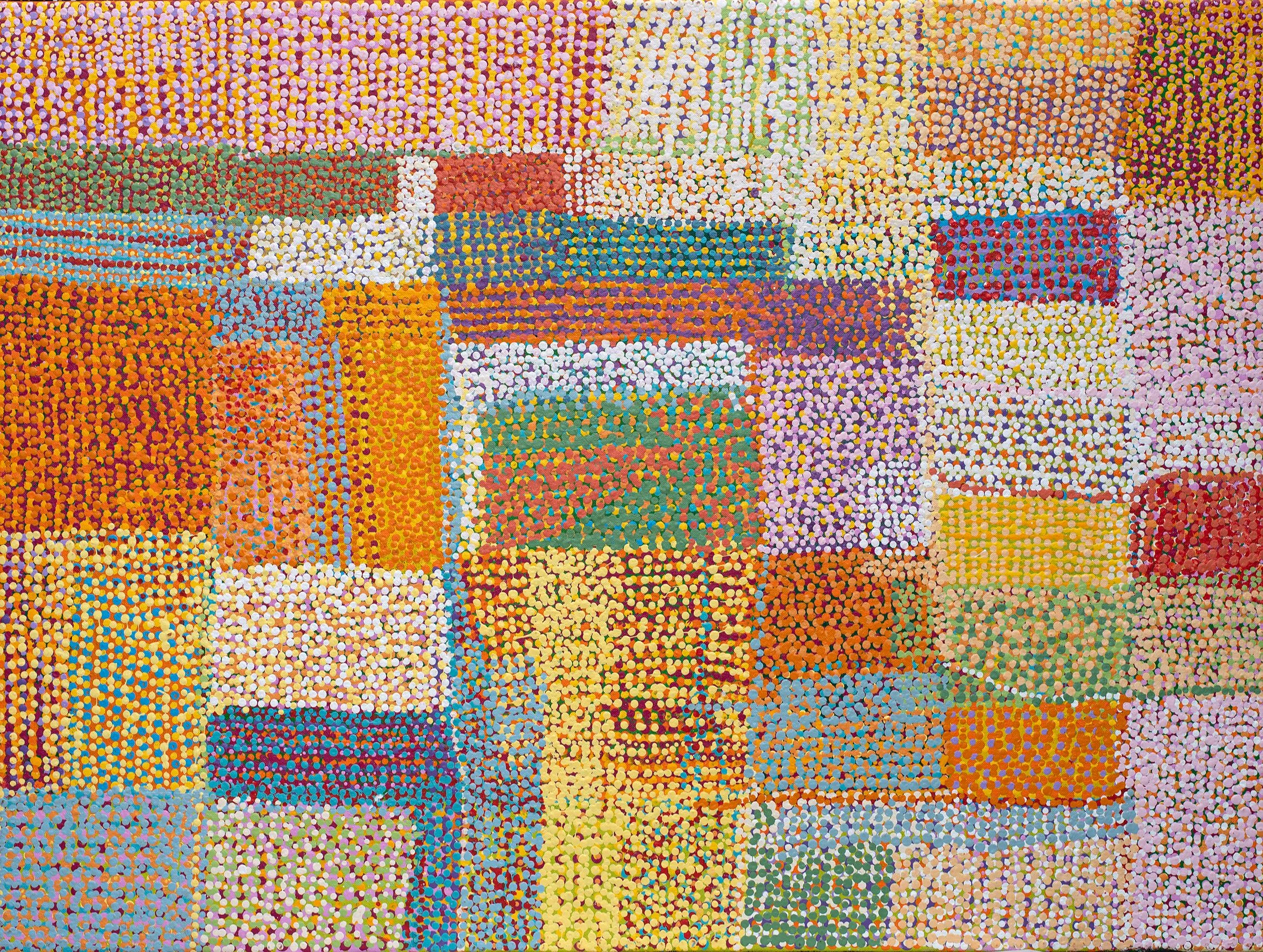 Tjangili George - Tjulpuntjulpunpa Talitjara - Wildflowers in the Sandhills - 102 x 76 cm - 19-278 (sold)