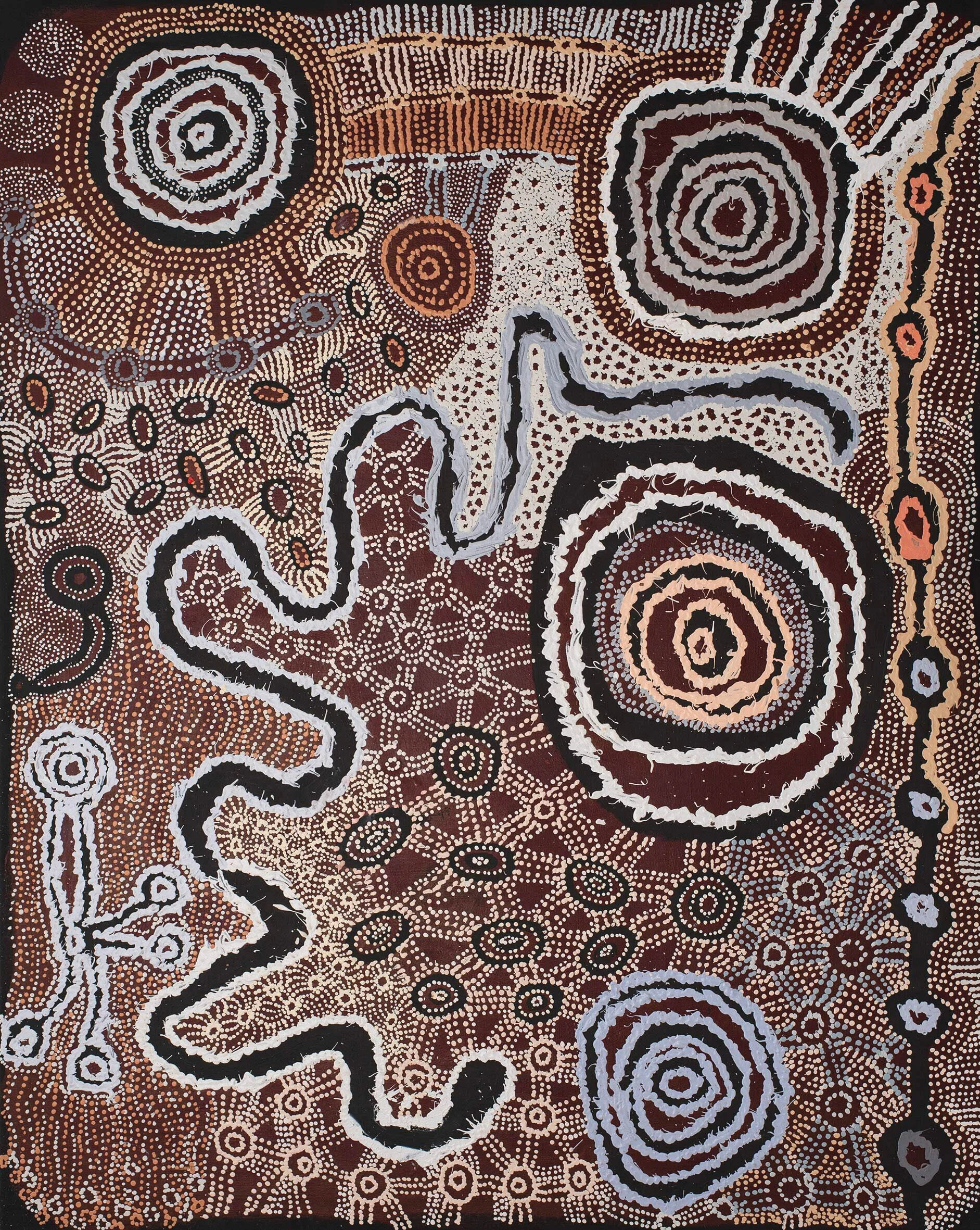 Watarru collaborative - Ilpili - 151 x 121 cm - 18-229 - peinture Aborigène