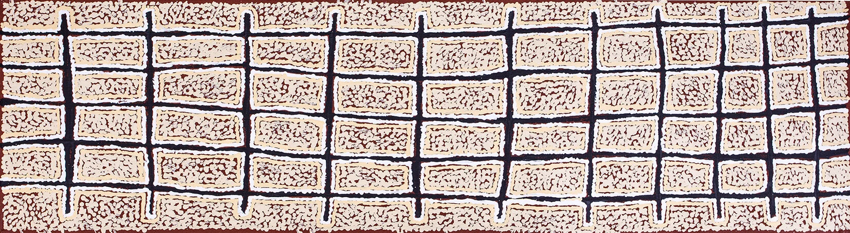 Eileen Napaltjarri - Tjiturrulpa - Ancestral time travel - EN1708045 - 107 x 28 cm (sold)