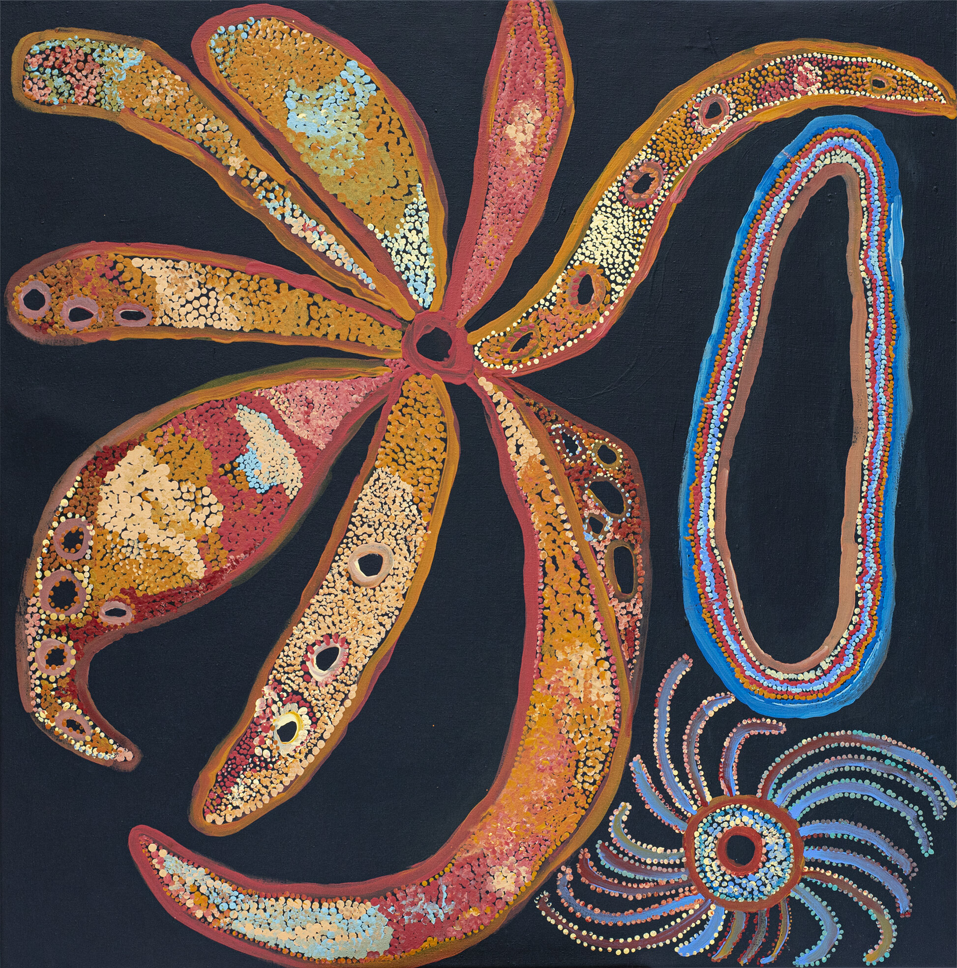 Monica Puntjina Watson - Pukara - 91 x 91 cm - 21-112 - peinture Aborigène