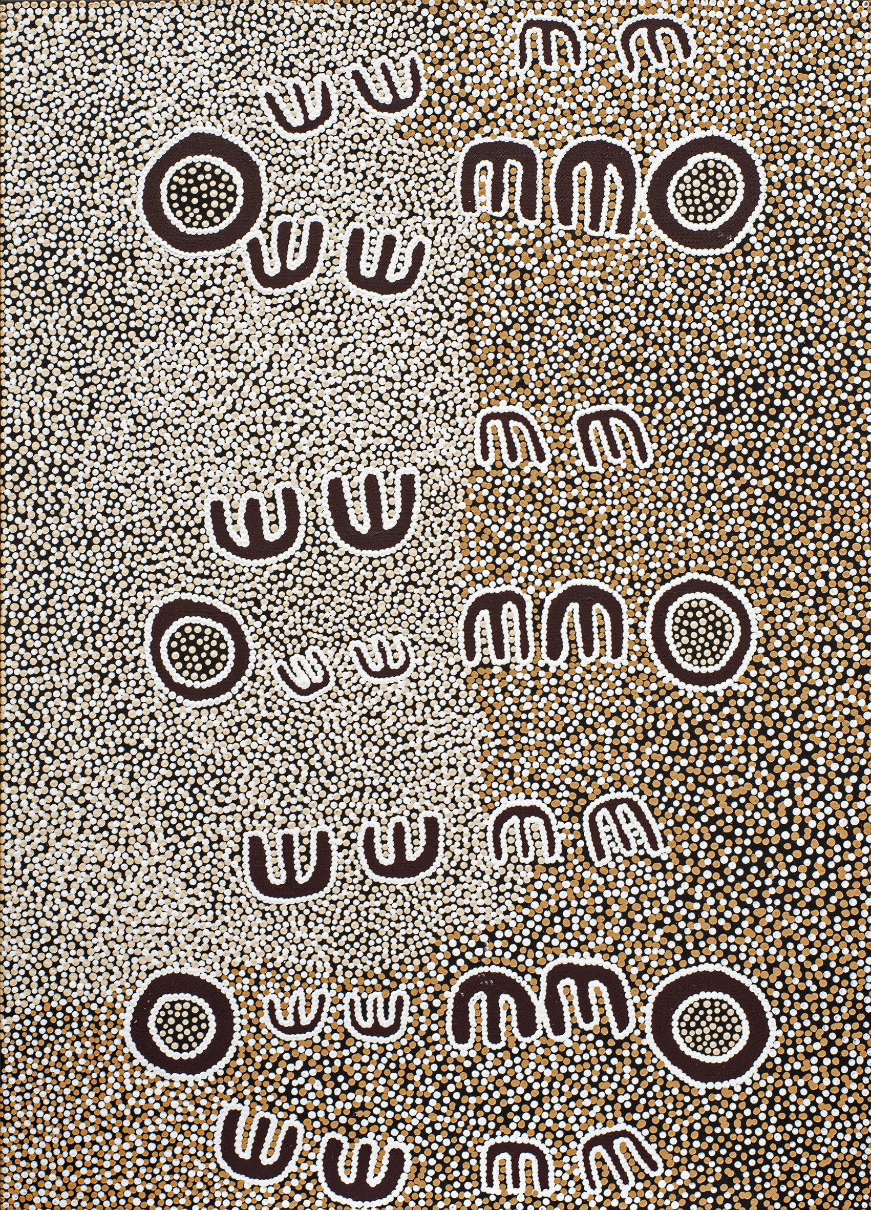 Chris Japanangka Michaels - Janganpa Jukurrpa (Brush-tail Possum Dreaming) - Mawurrji - 107 x 76 cm - 2804/19ny