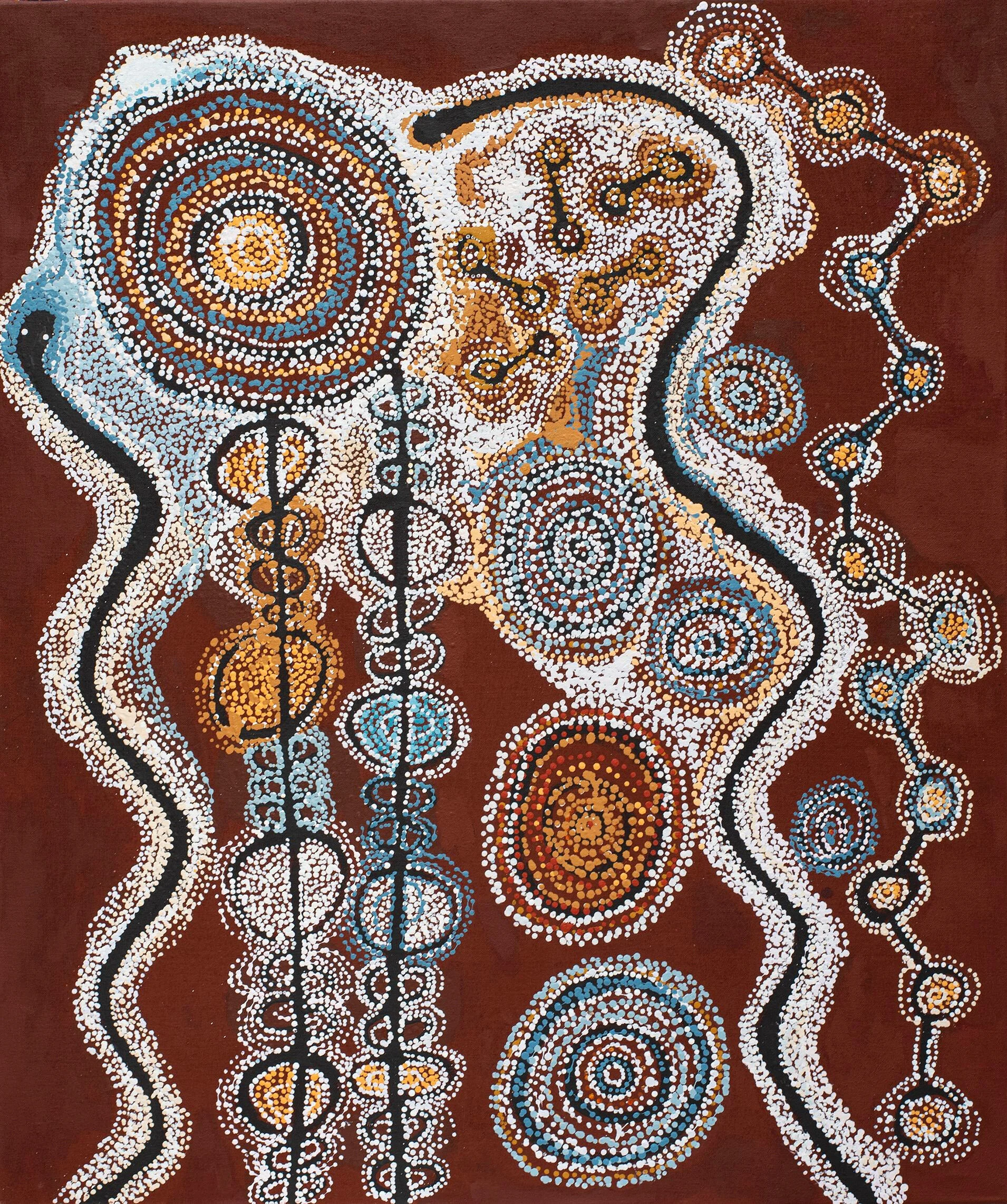 Witjiti Georges - Pilati: Wanampi Tjukurpa - 122 x 102 cm - 19-294 (sold)