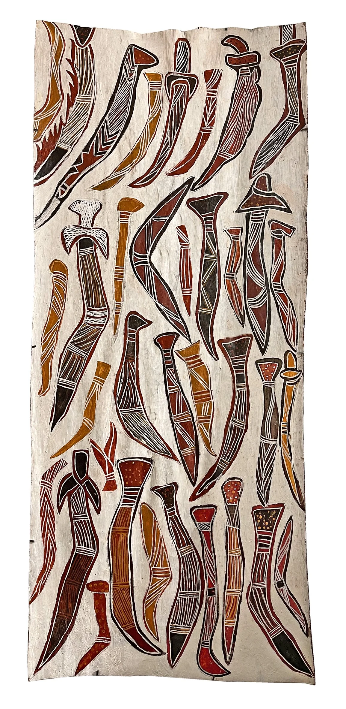 Dhuwarrwarr Marika - Makassan Swords and Long Knives - 186x77 cm - 2161-21