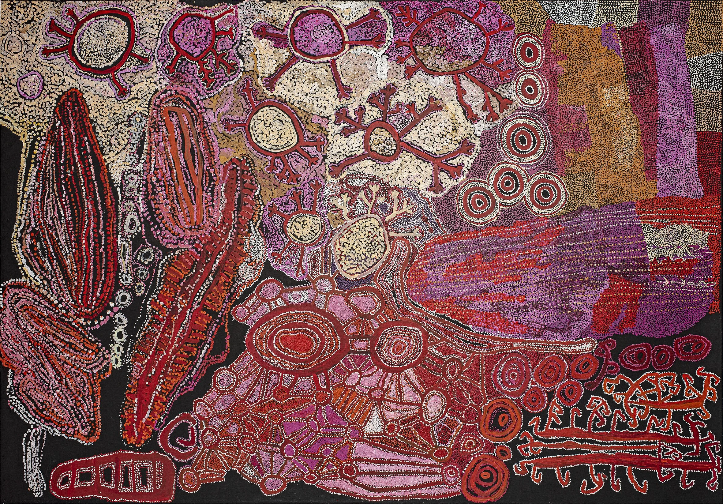 Mens collaborative - Pila Ngura - 290 x 200 cm - 21-316 - aboriginal art