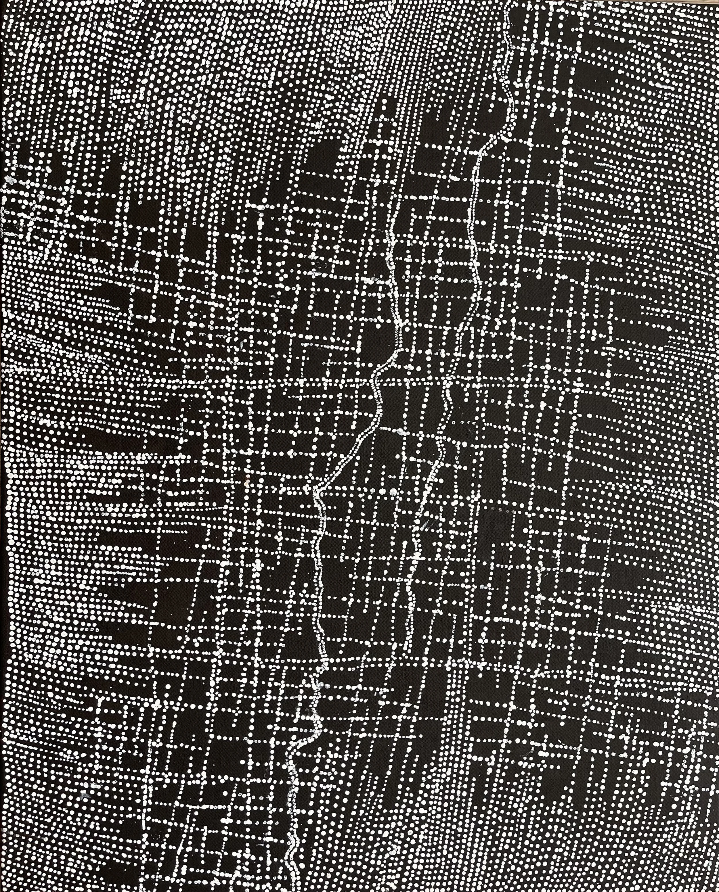 Sabrina Nangala Robertson - Ngapa Jukurrpa (Water Dreaming) - Pirlinyarnu - 76x61cm - 987/21