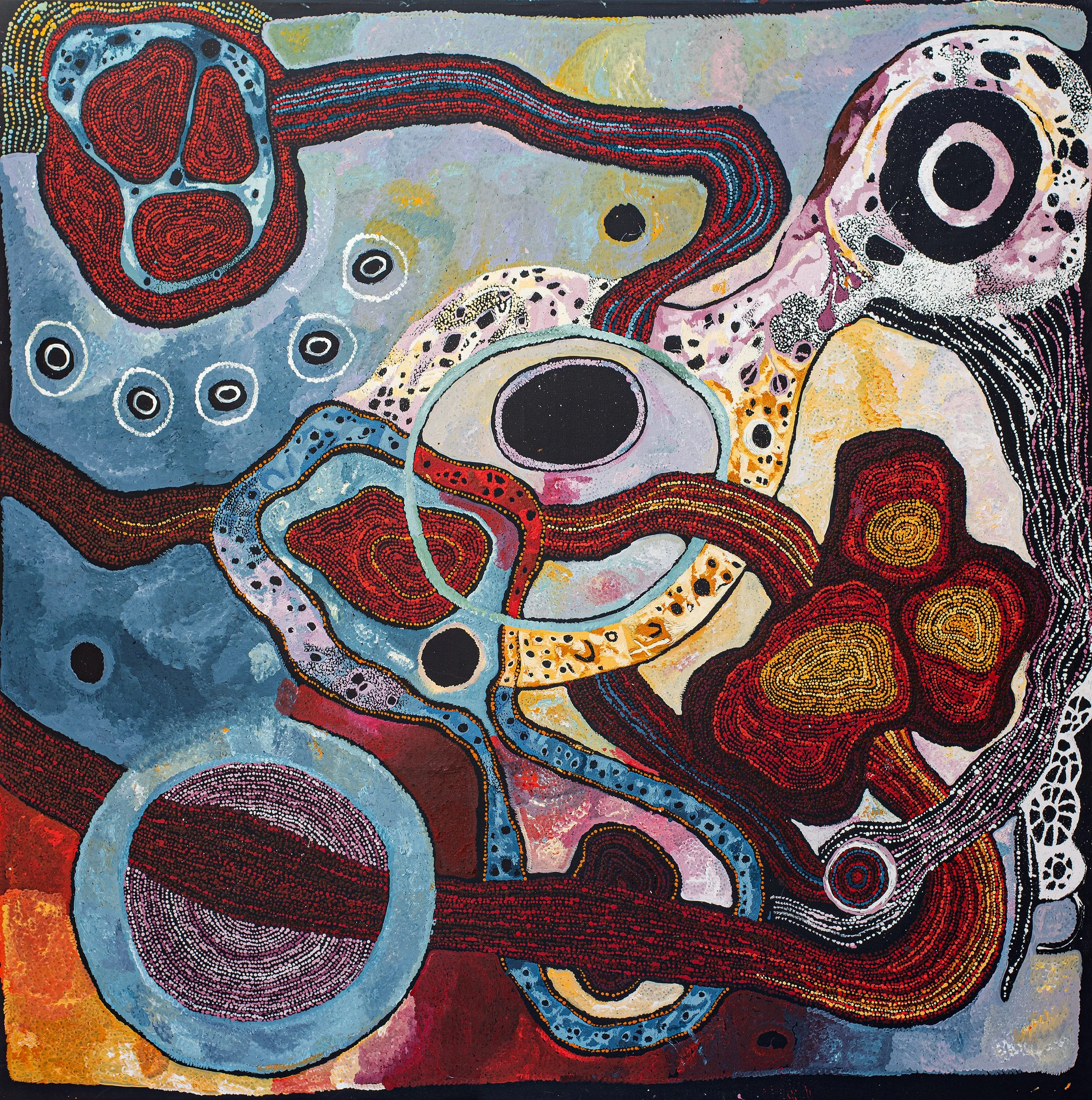 Pauline Wangin, Emma Singer, Betty Campbell - Walytja - Family Collaboration - 198cm x 189cm - 367-24