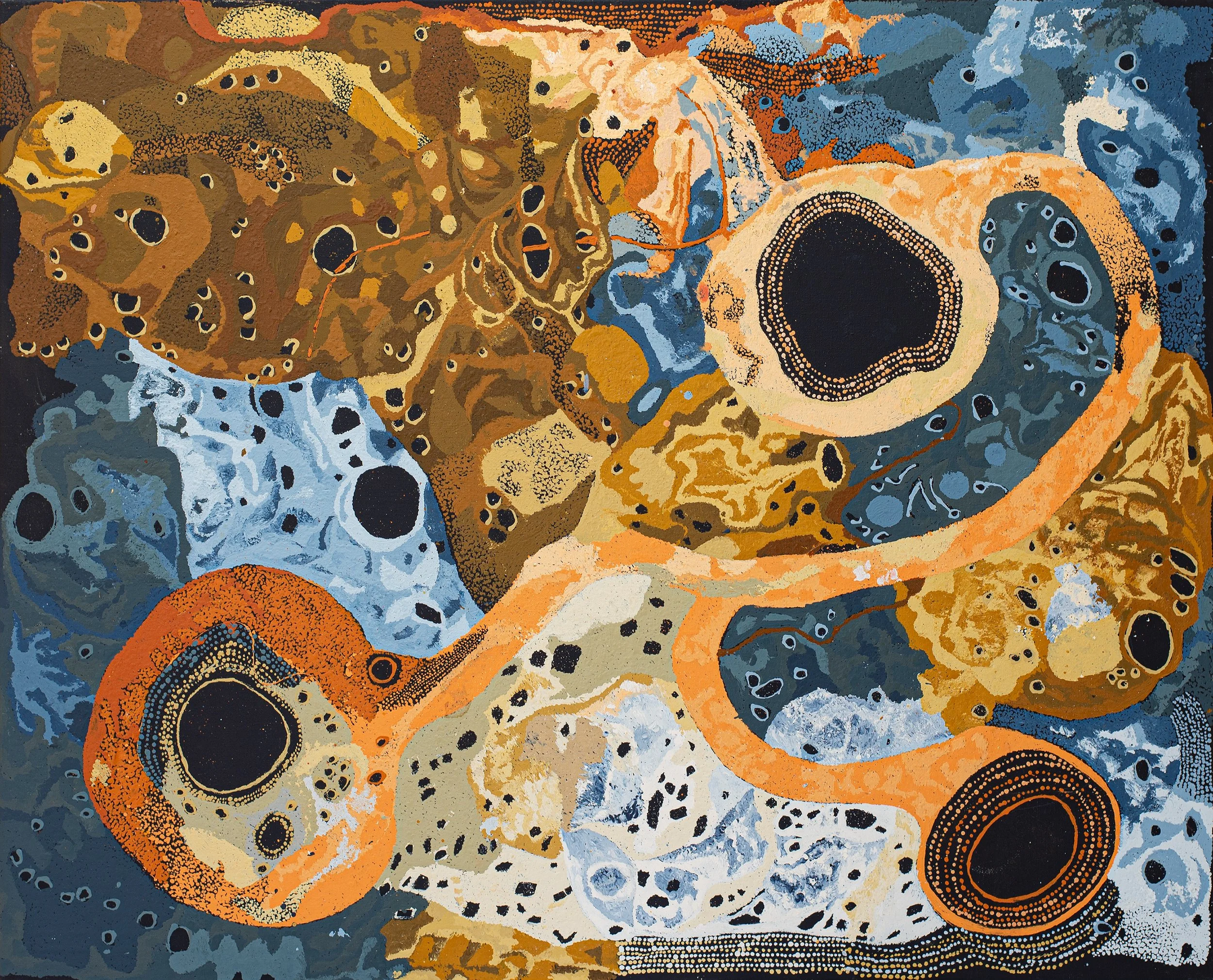 Pauline Minmila Wangin - Kapi Tjukula (Water Hole) - 152cm x 122cm - 737-24