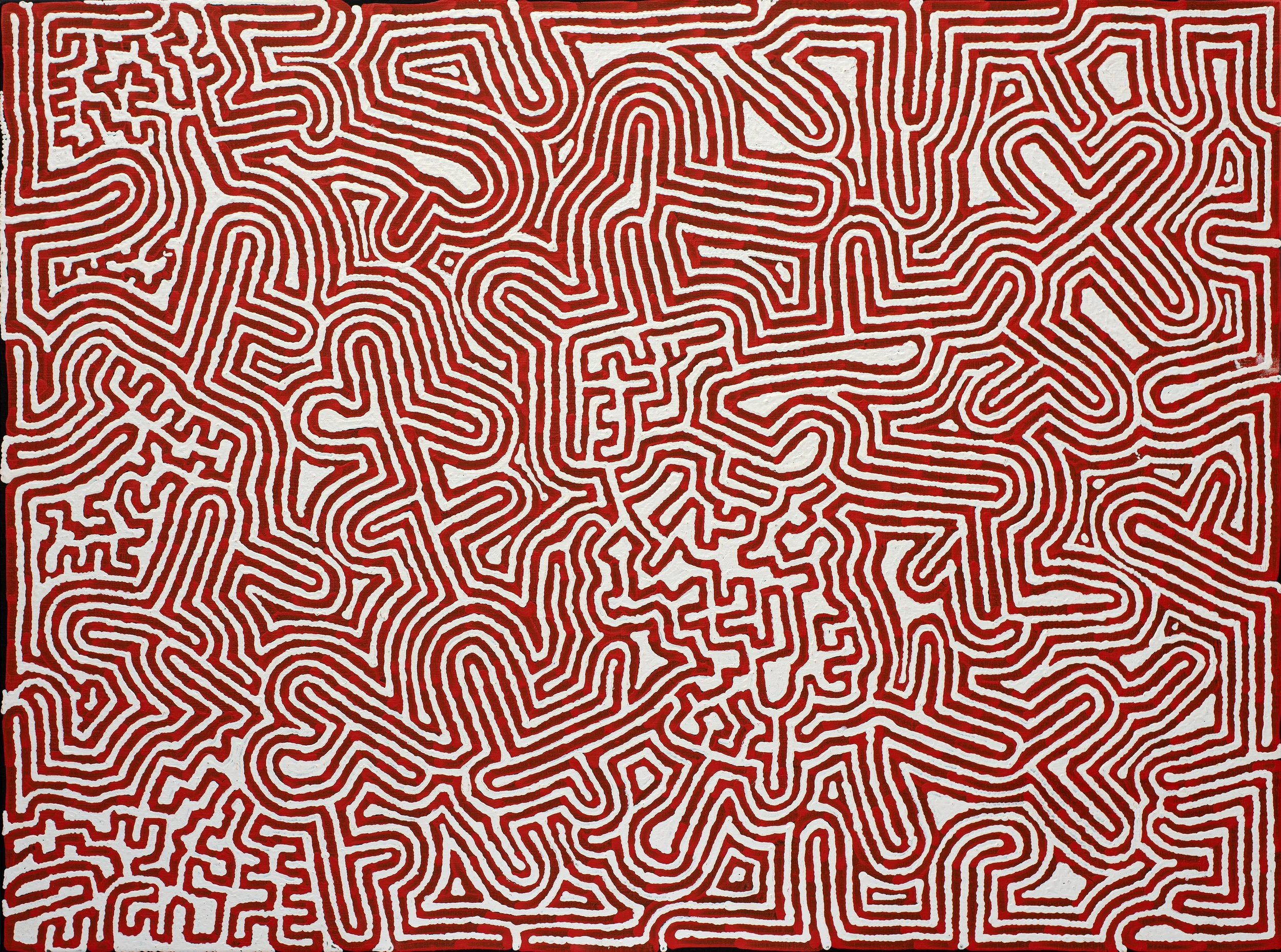 Walter Jangala Brown - Tingari Cycle sacred story - 122 x 91 cm - 3172/23