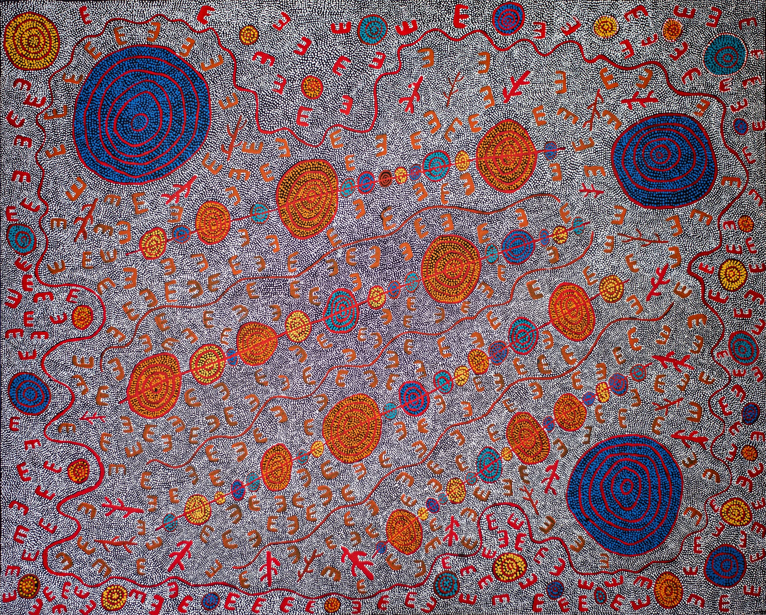 Nigel Japanangka Marshall - Jungunpa Jukurrpa (Spinifex Hopping Mouse Dreaming) - 152 x 122 cm- 955/25