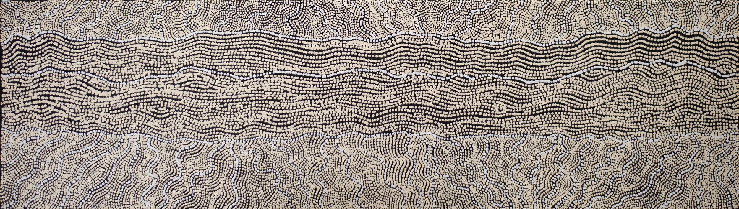 Valda Napangardi Granites - Mina Mina Jukurrpa (Mina Mina Dreaming) - 107 x 30 cm- 1448/25