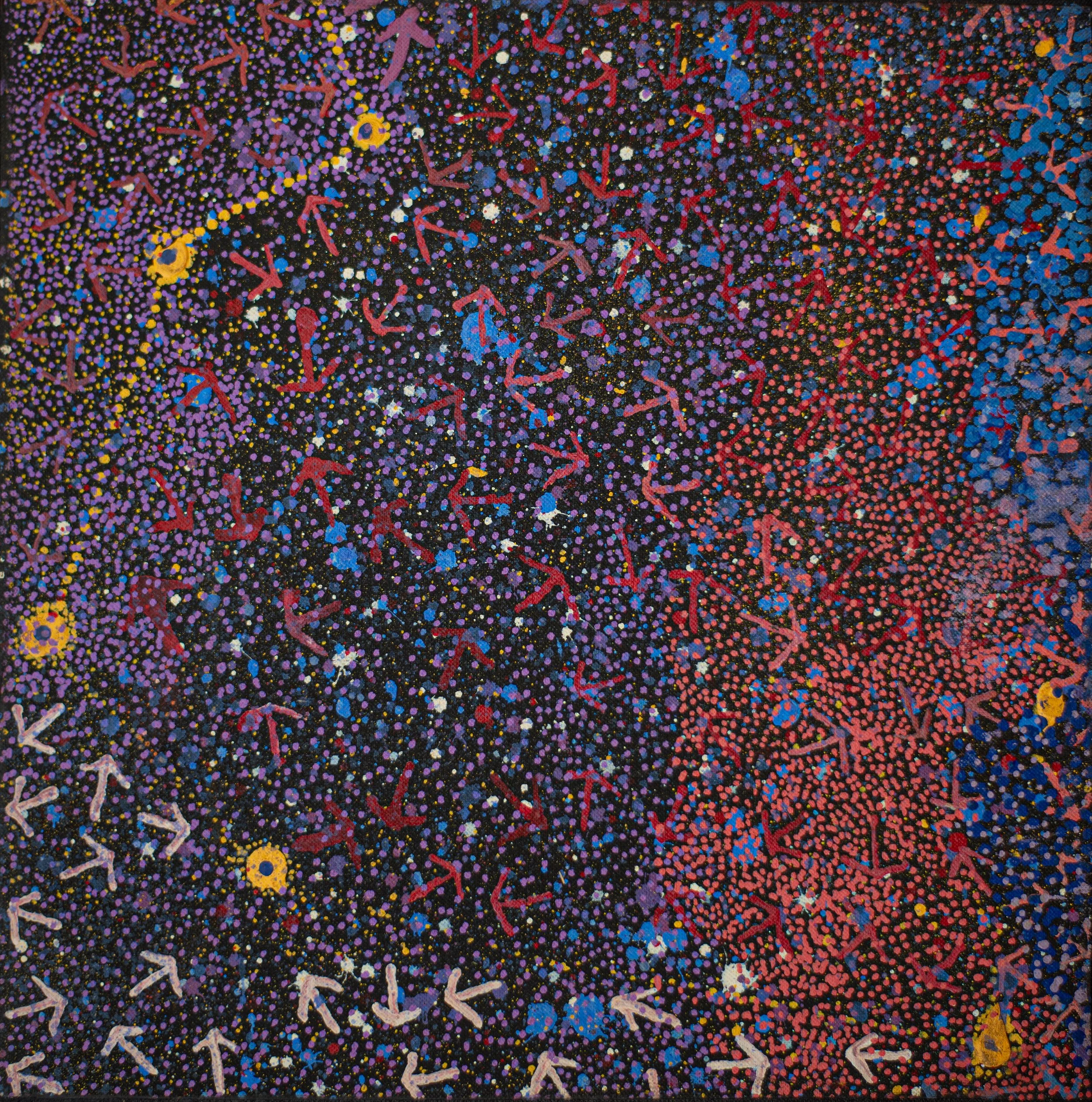 Lloyd Jampijinpa Brown - Yankirri Jukurrpa (Emu Dreaming) - Ngarlikirlangu - 30 x 30 cm - 167/26