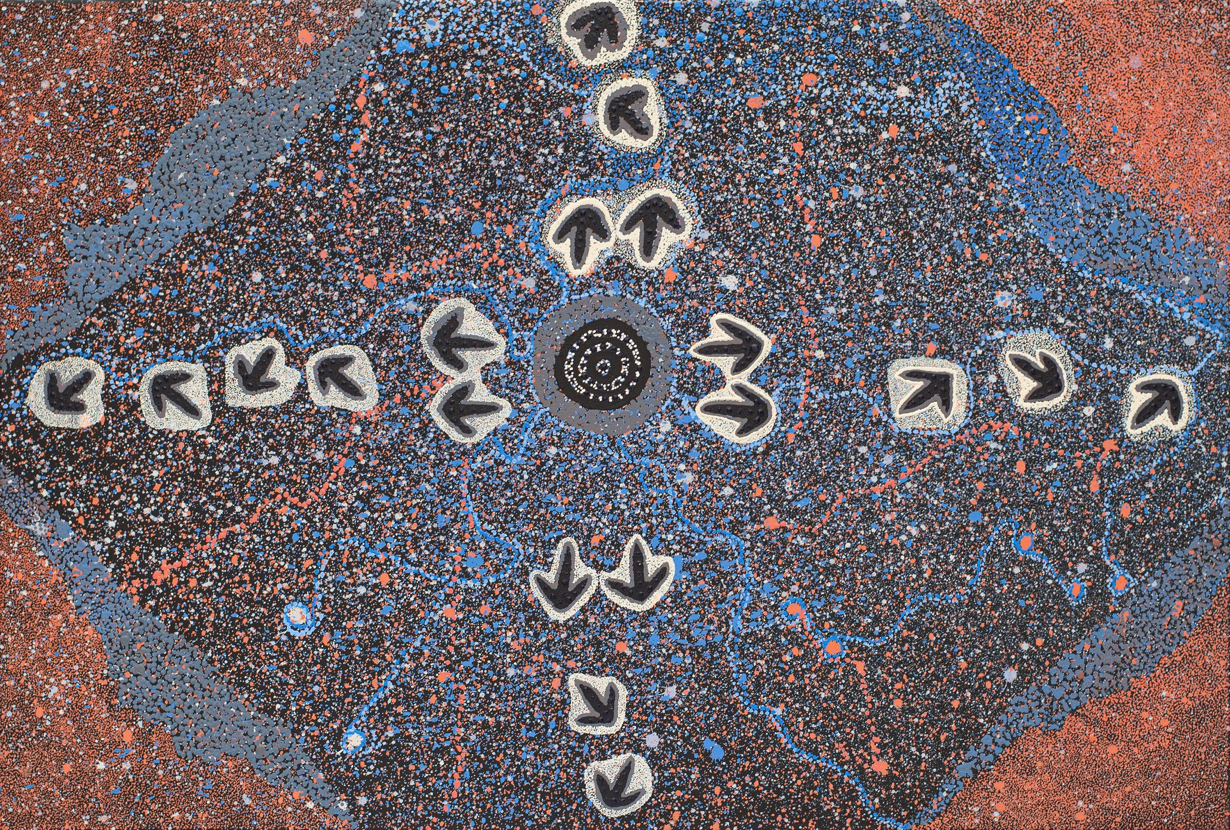 Lloyd Jampijinpa Brown - Yankirri Jukurrpa (Emu Dreaming) - Ngarlikirlangu - 91 x 61 cm - 1592/25