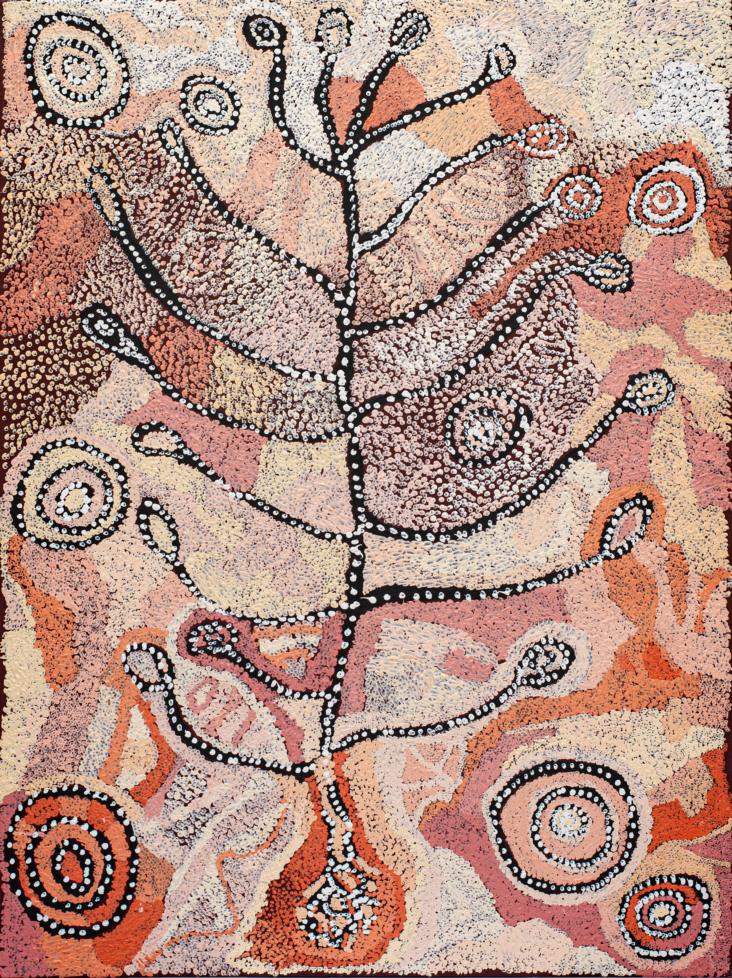 Nellie Ngampa Coulthard - Tjuntala Ngurangka (Country with Acacia Wattle) - 122 x 91 cm - 211-25