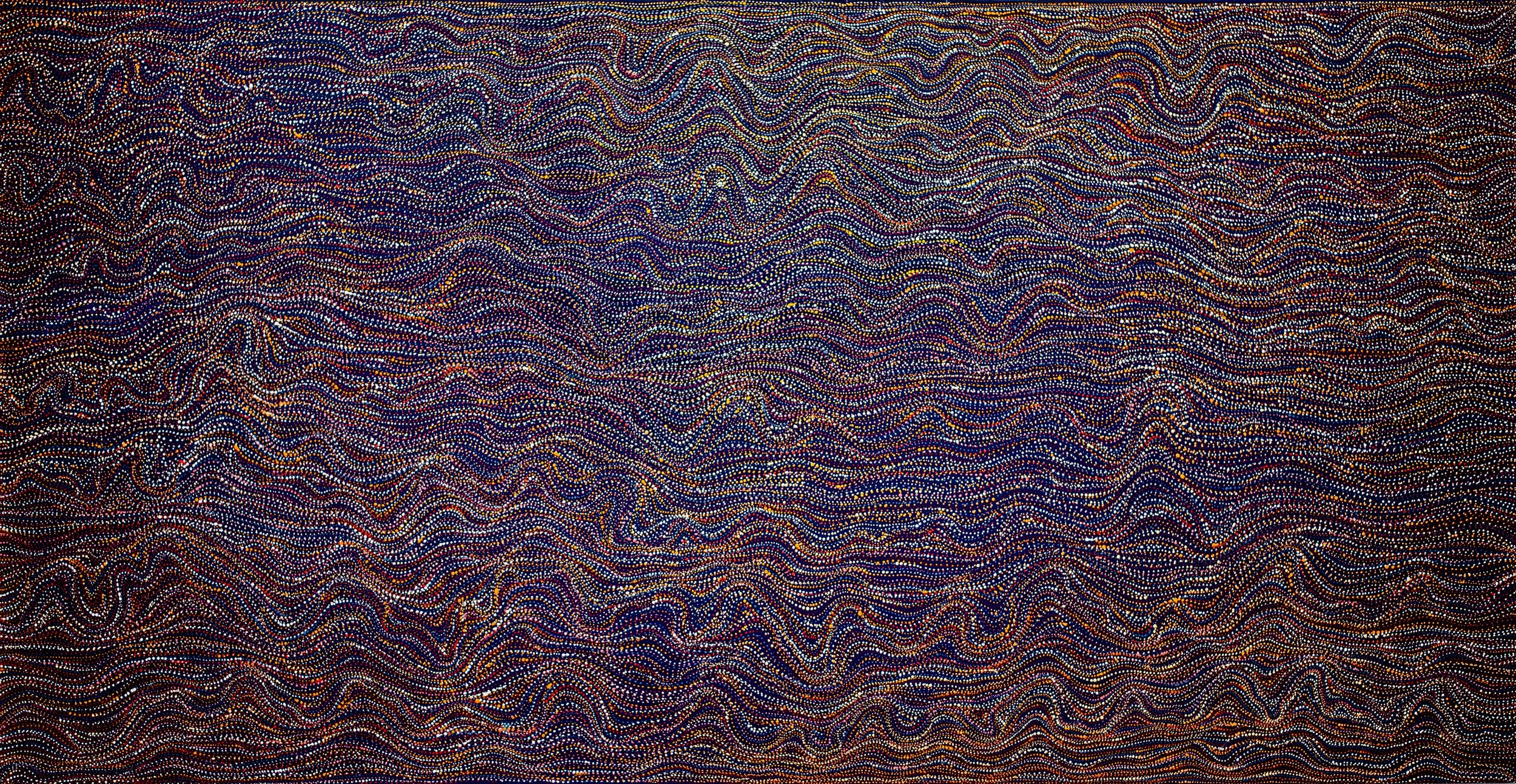 Sabrina Nangala Robertson - Water dreaming  (Ngapa Jukurrpa) - 240 x 122 cm - 4328/16