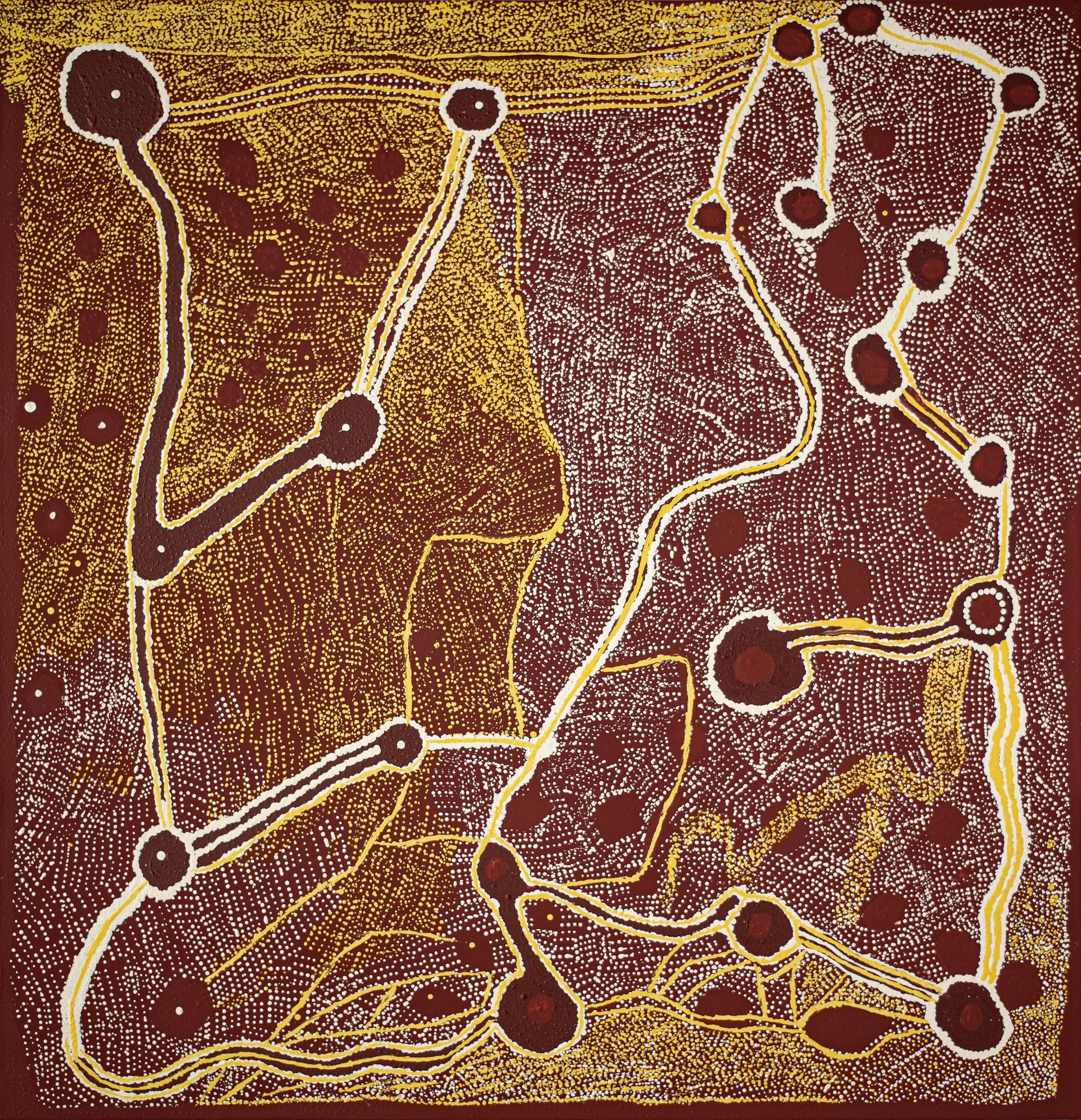 Angkaliya  Nelson - Kungkarangkalpa (Seven Sisters Story) - 108 x 105 cm - 23-014a