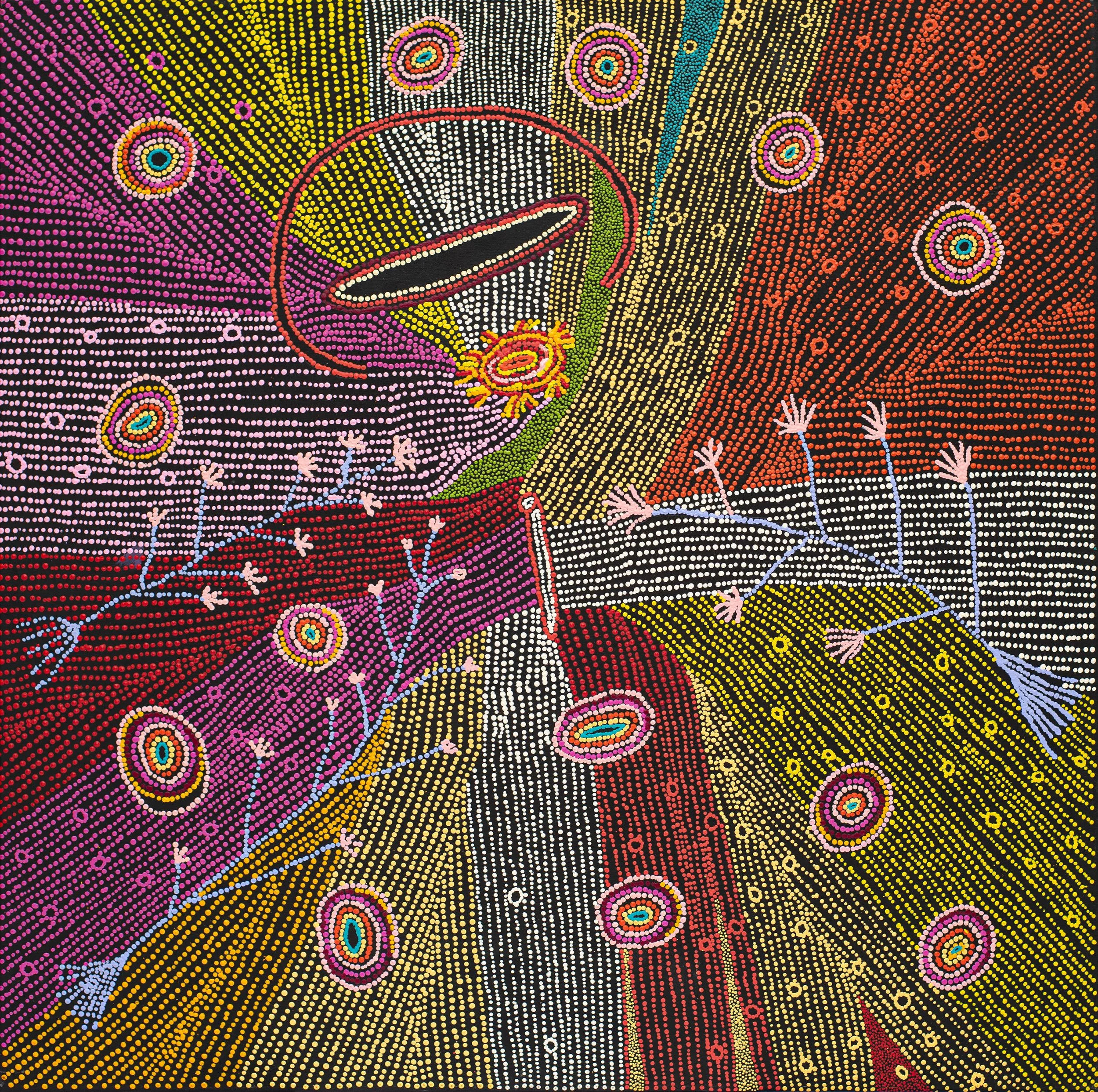 Anyupa Nelson - Kungkarangkalpa (Seven Sisters Story) - 107 x 107 cm - 25-042
