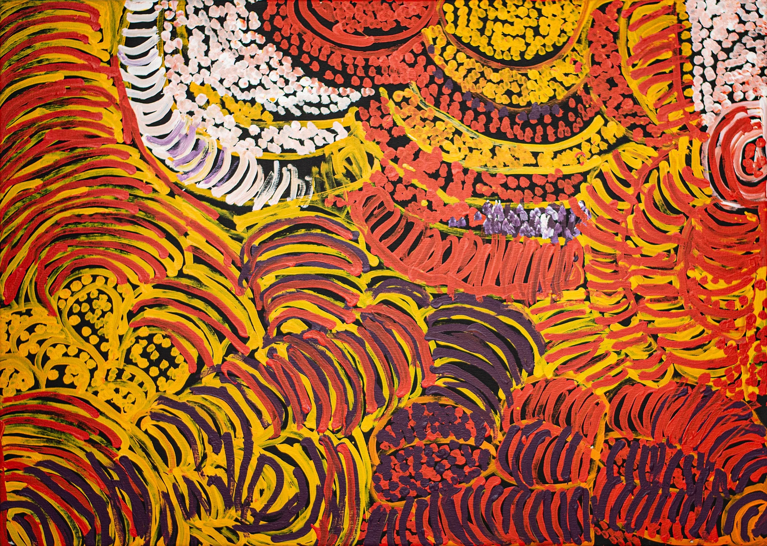 Eileen Yaritja Stevens - Minyma Kutjara munu Wati Kutjara - 113 x 81 cm - 07696