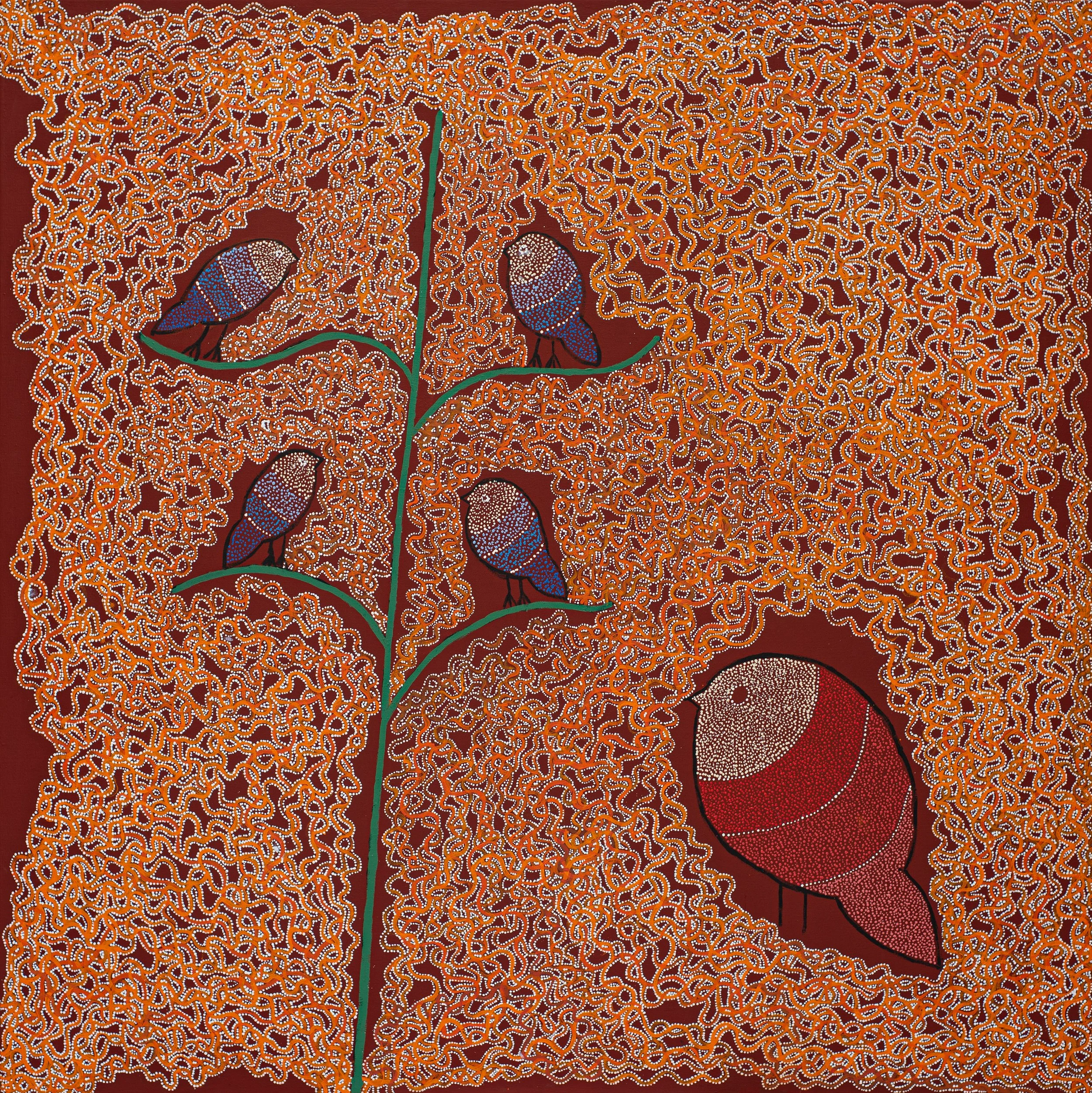 Geraldine Napangardi Granites - Ngalyipi Jukurrpa (Snake Vine Dreaming) - Purturlu - 122 x 122 cm - 1041/23
