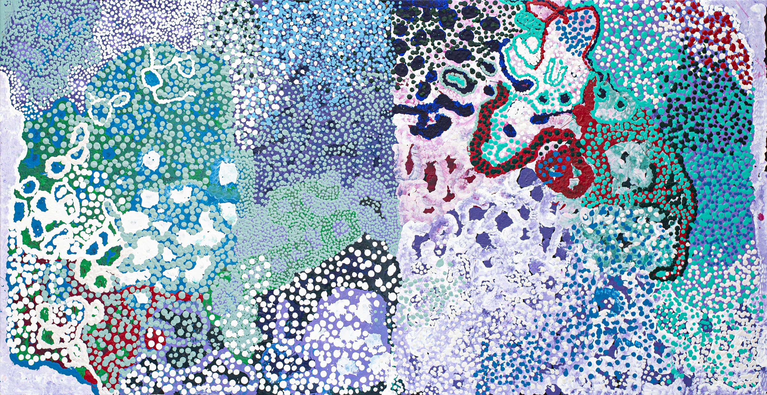 Yikartu Bumba (1939) - Jutupa ngurra (home/Country) - 76 x 152 cm - 23-1068 - aboriginal art