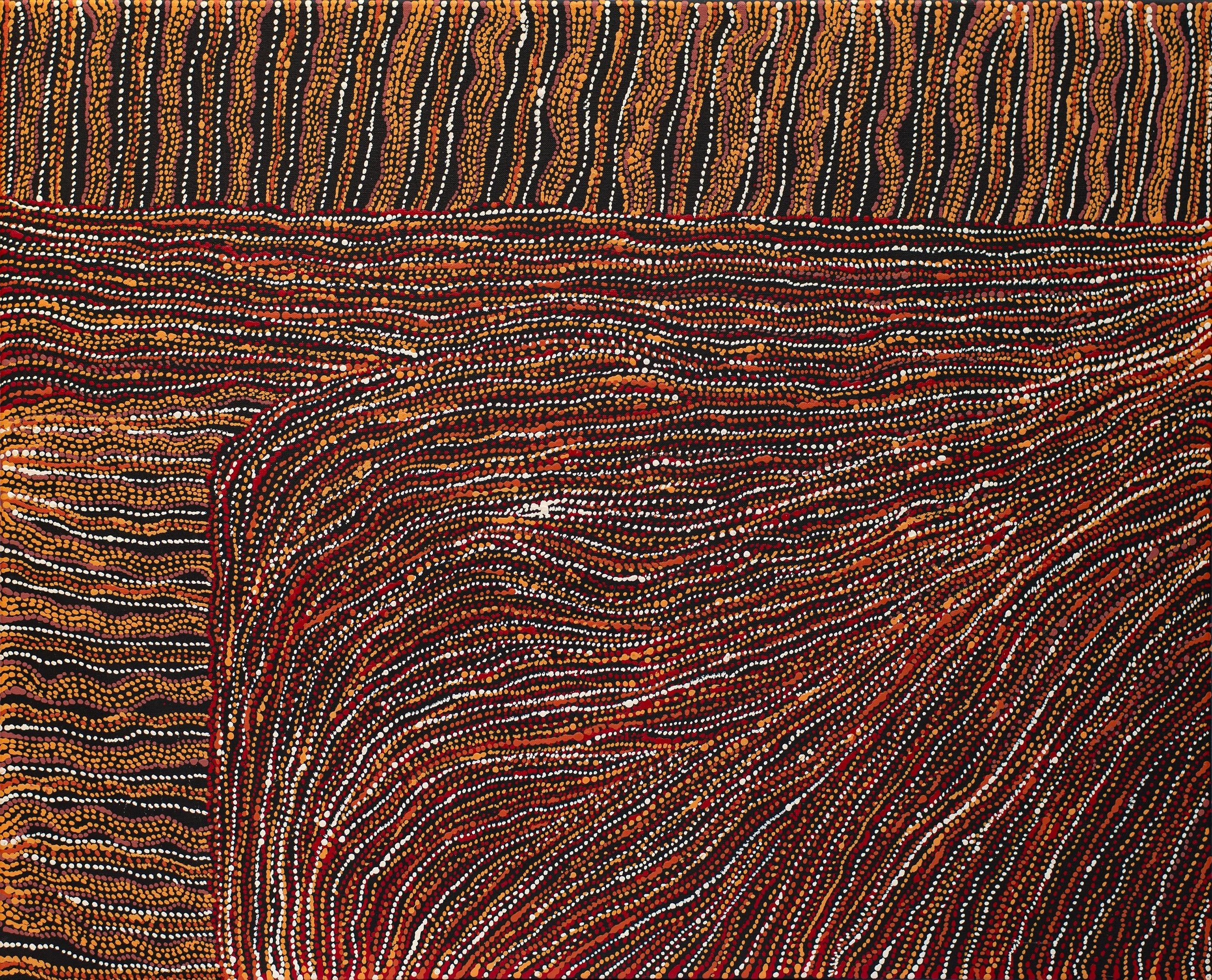 Sabrina Nangala Robertson - Ngapa Jukurrpa (Water Dreaming) - Pirlinyarnu - 76 x 61 cm - 1405/24