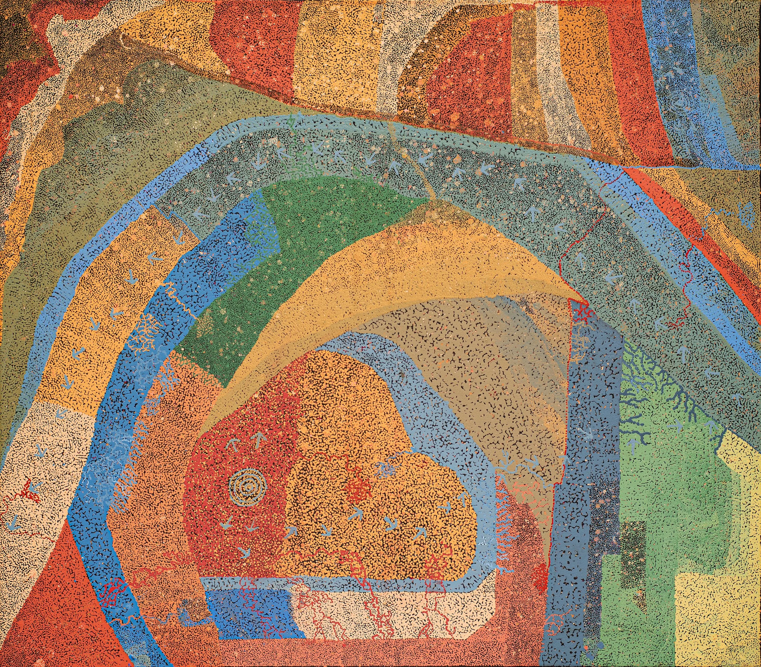 Lloyd Jampijinpa Brown - Yankirri Jukurrpa (Emu Dreaming) - Ngarlikirlangu - 122 × 107 cm - 13/25