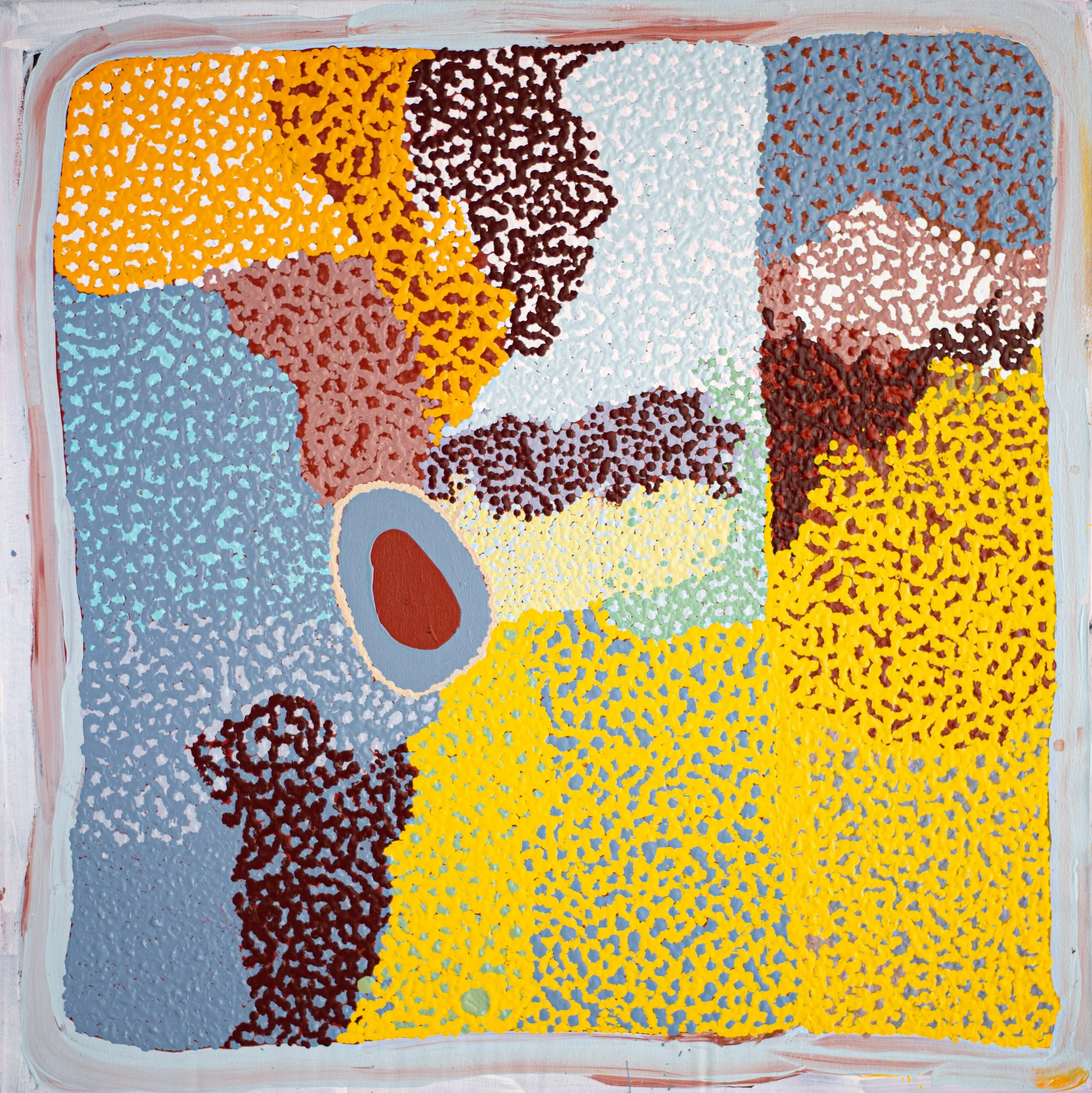 Yikartu Bumba (1939) - Laripuka Water Hole - 91 x 91 cm - 24-766 - aboriginal art