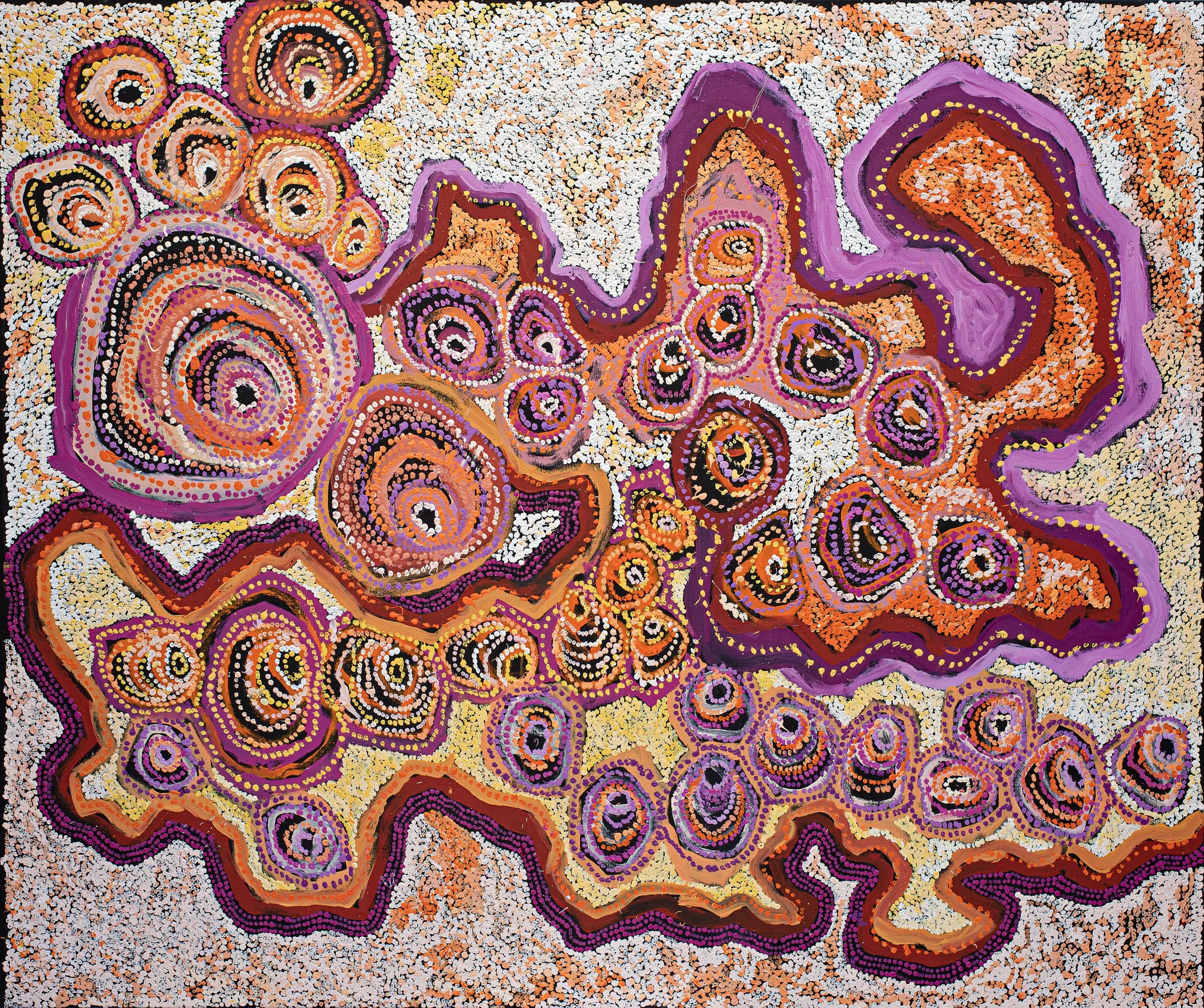 Rosalind  Tjanyari (1971) - Ngura Kuuti  (Spirit Country) - 198 x 167 cm - 532-23