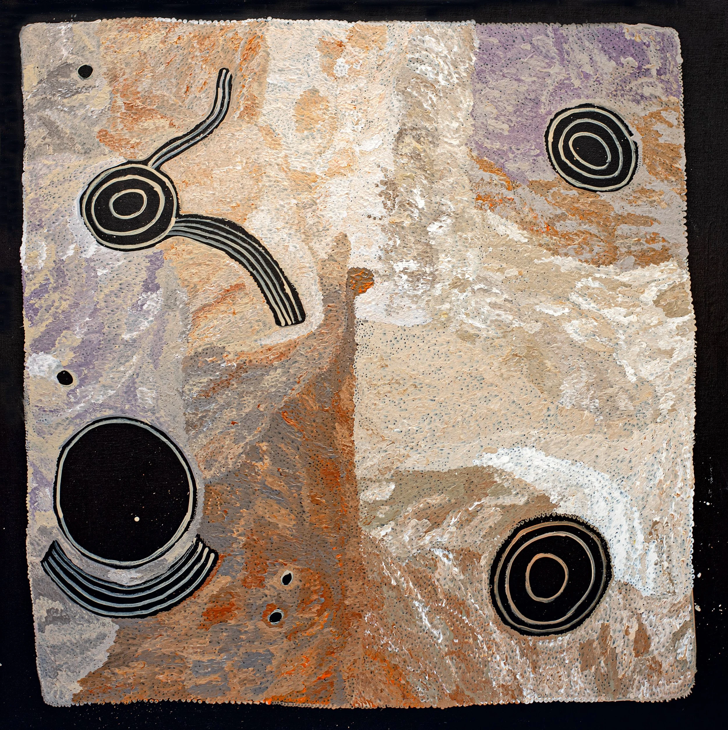 Betty Campbell - Minymaku Inma (Women's Song) - 150cm x 150 cm - 302-25