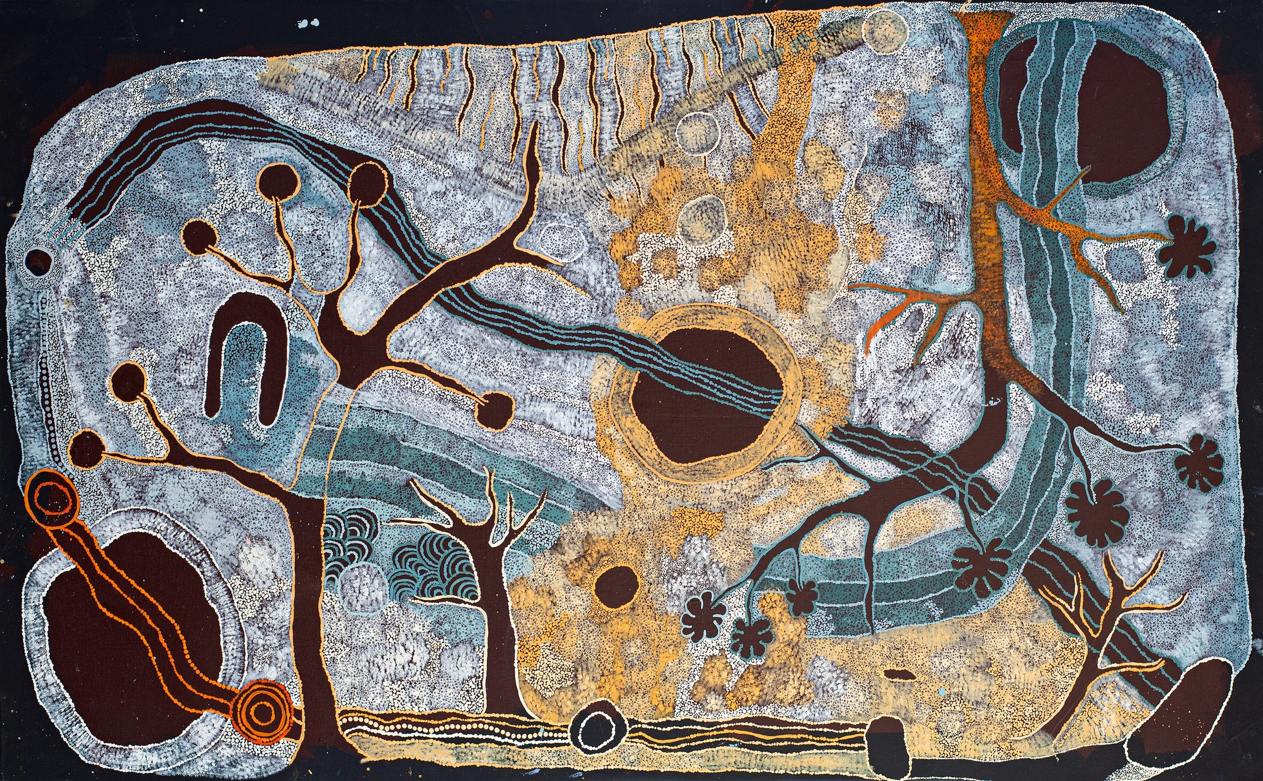 Tanya Umatji Tjapalyi - Ngayuku Ngunytjunku Tjukurpa (My Mother’s story) - 198cm x 122cm - 777-23