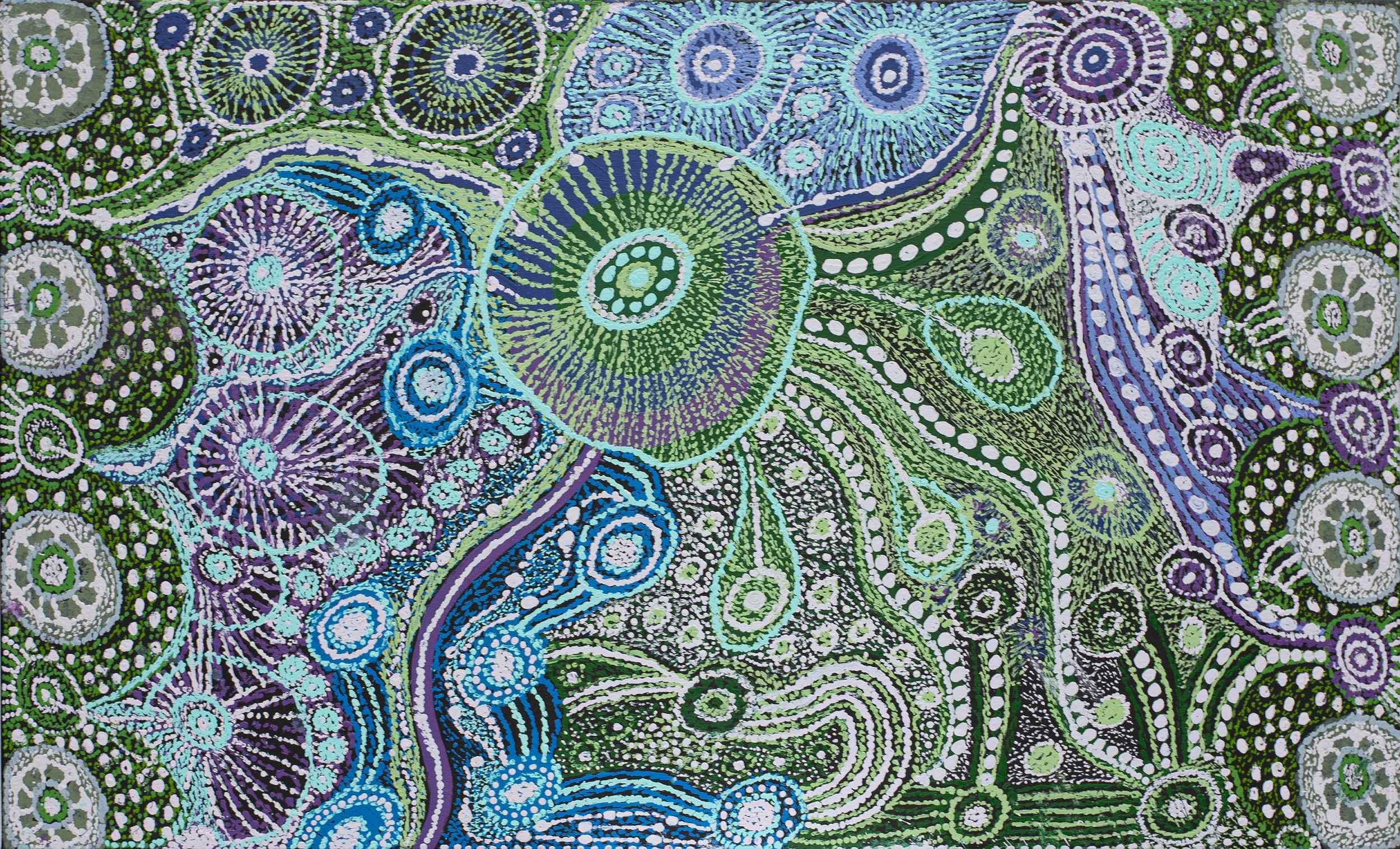 Atipalku Intjalki - Tjukurpa Mulayangu - 151 x 91 cm - 323-25 (sold)