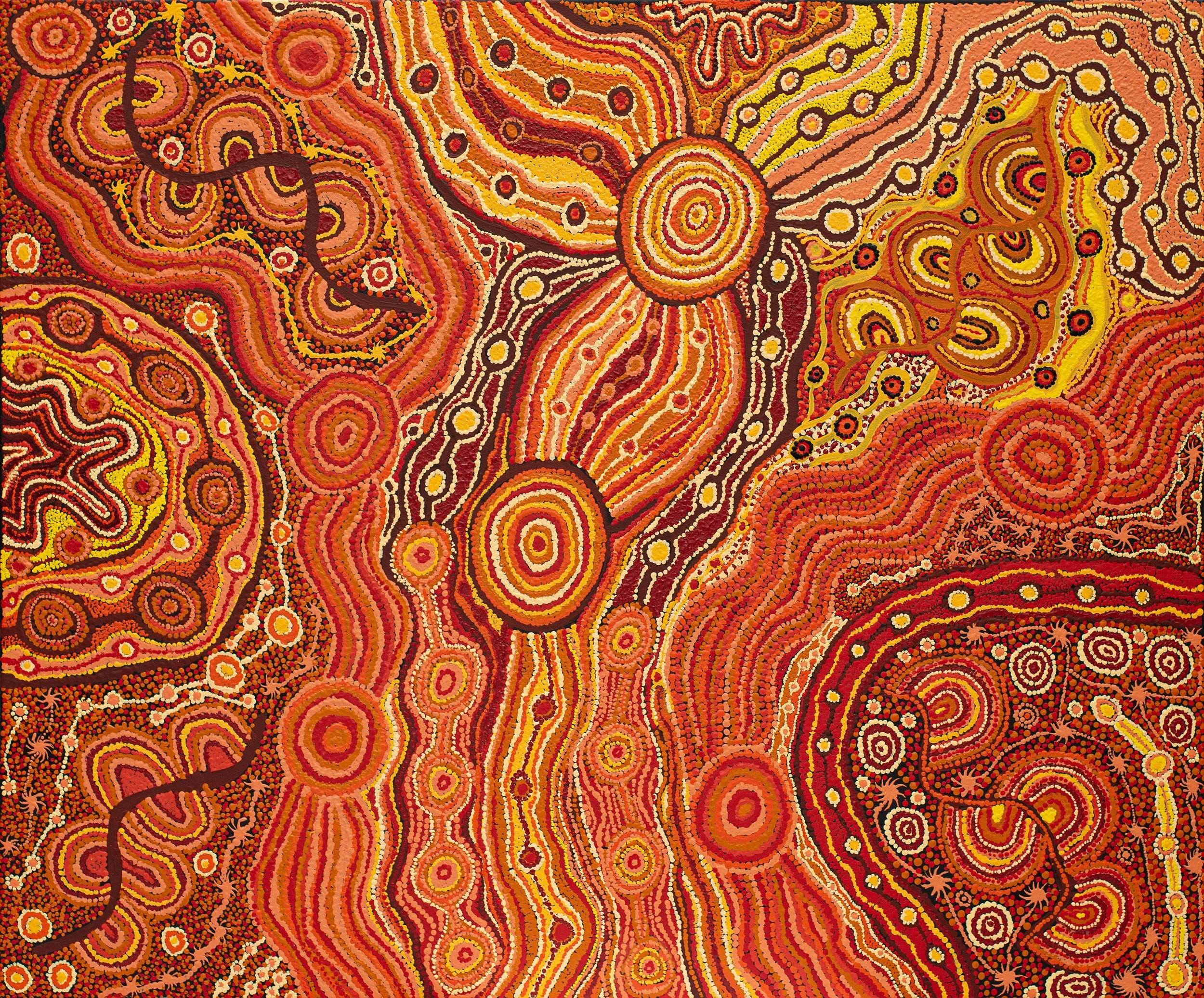 Umatji Tjitayi - Kaliny-kaliny / Honey Grevillea - 120 x 99 cm - 319-25 (sold)