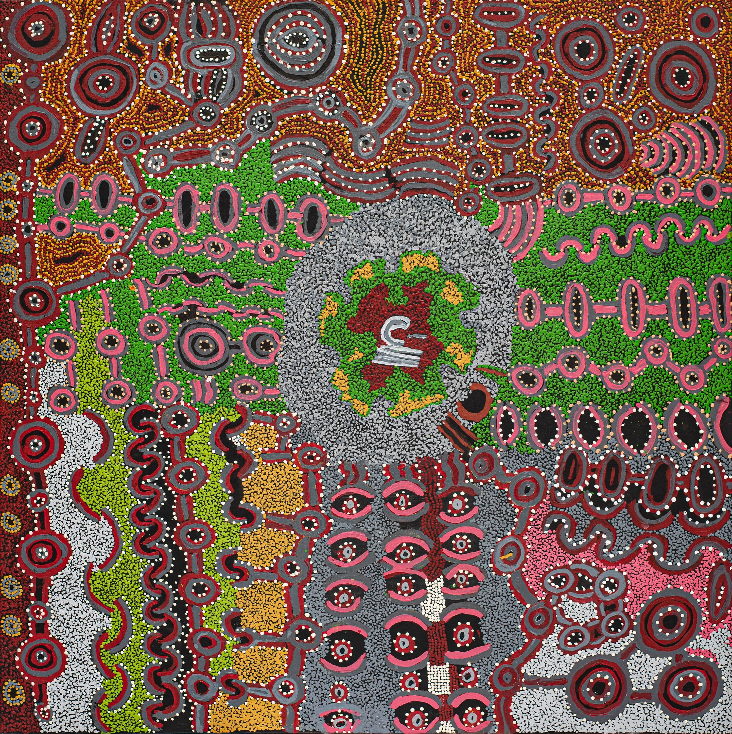 David Miller - Wati Ngintaka Tjukurpa - 121 x 121 cm - 25-044