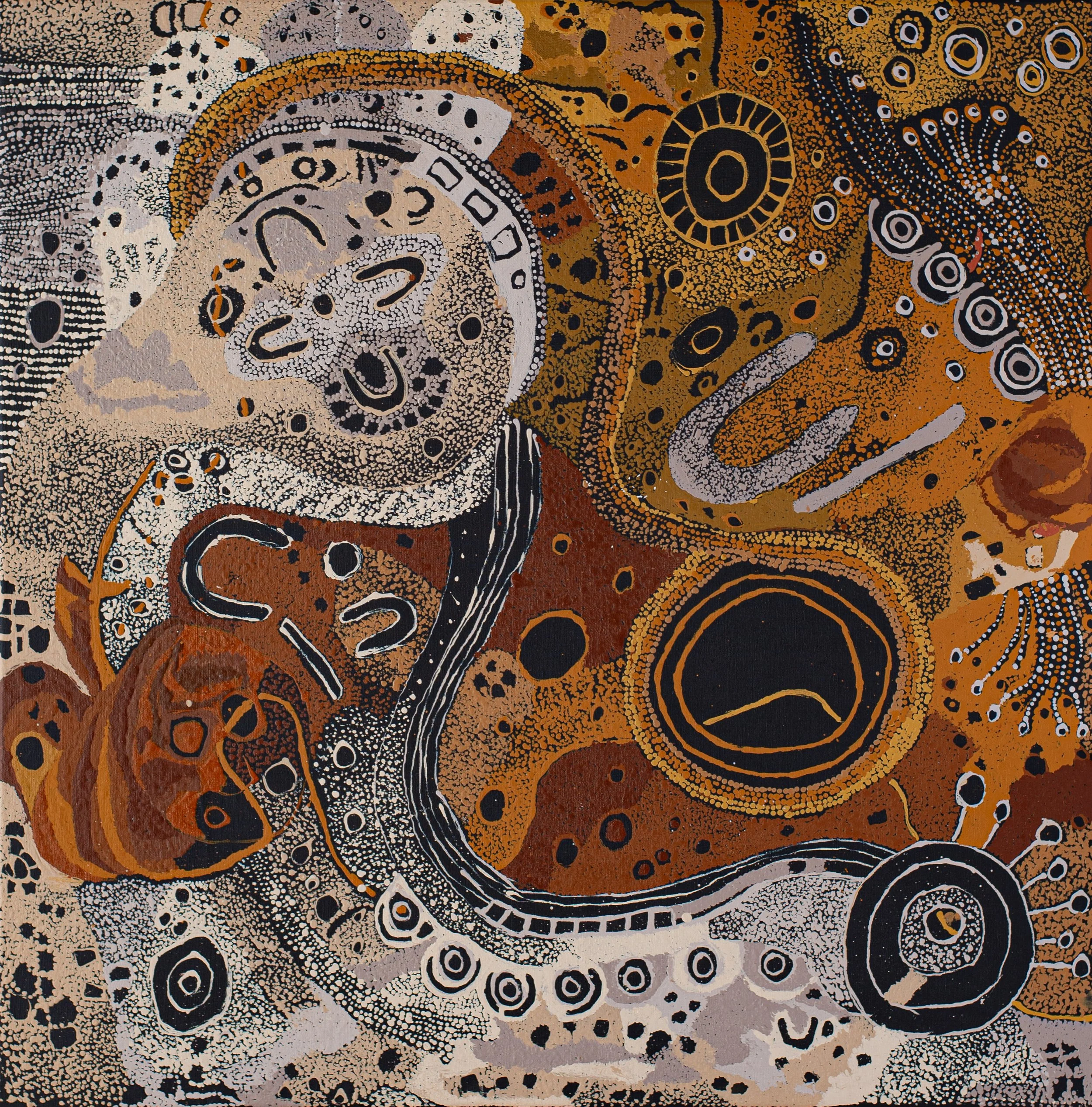Pauline Minmila Wangin - Kapi Tjukula (Water Hole) - 101cm x 101cm - 618-26