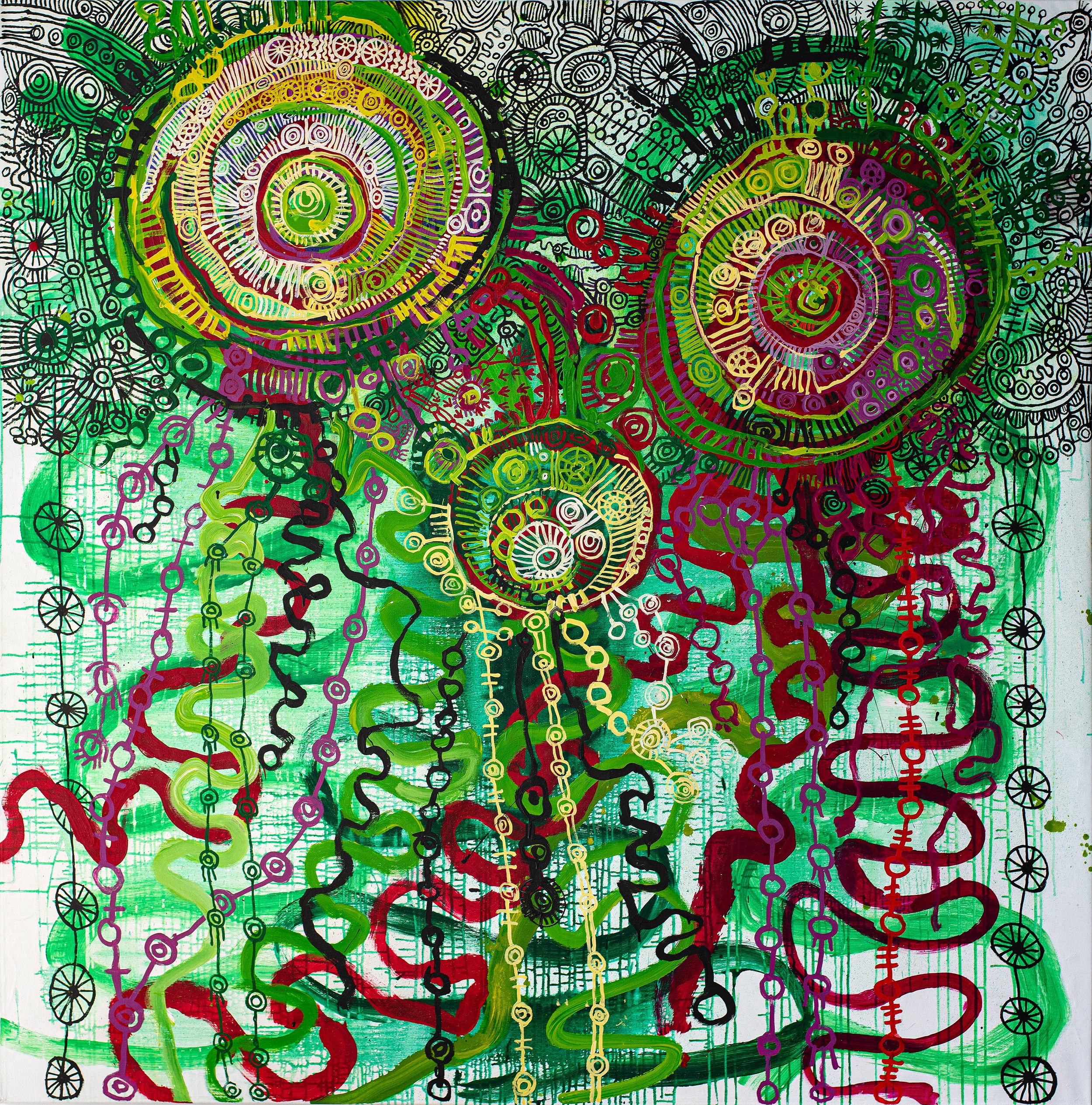 Yaritji Young - Tjala tjukurpa - Honey ant story - 196x196 cm - 232-23