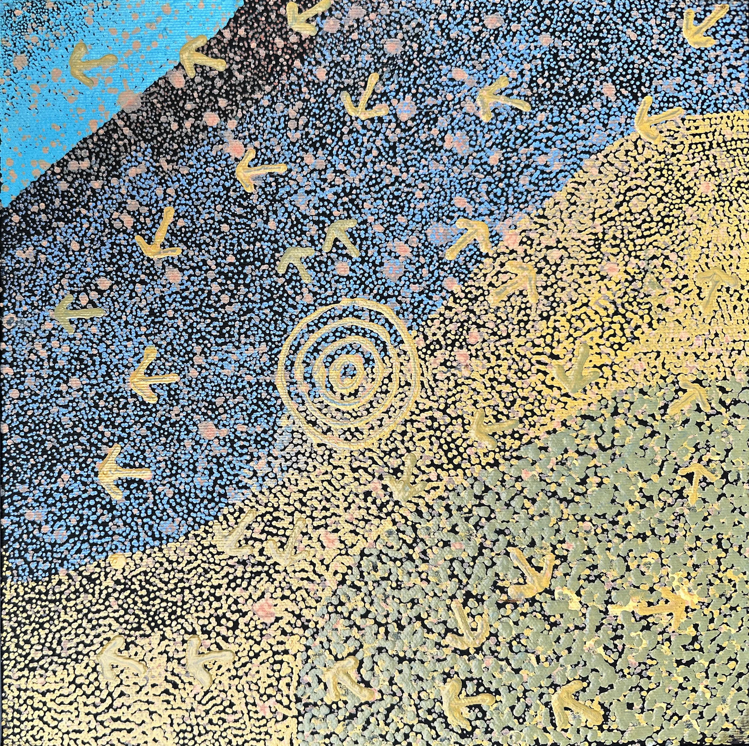 Lloyd Jampijinpa Brown - Yankirri Jukurrpa (Emu Dreaming) - Ngarlikirlangu - 30 x 30 cm - 1922/25