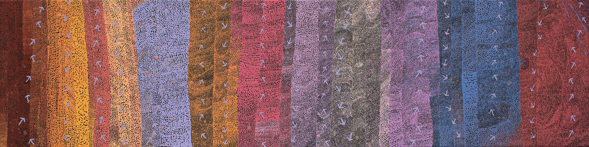 Lloyd Jampijinpa Brown - Yankirri Jukurrpa (Emu Dreaming) - Ngarlikirlangu - 122 x 30 cm - 2055/25