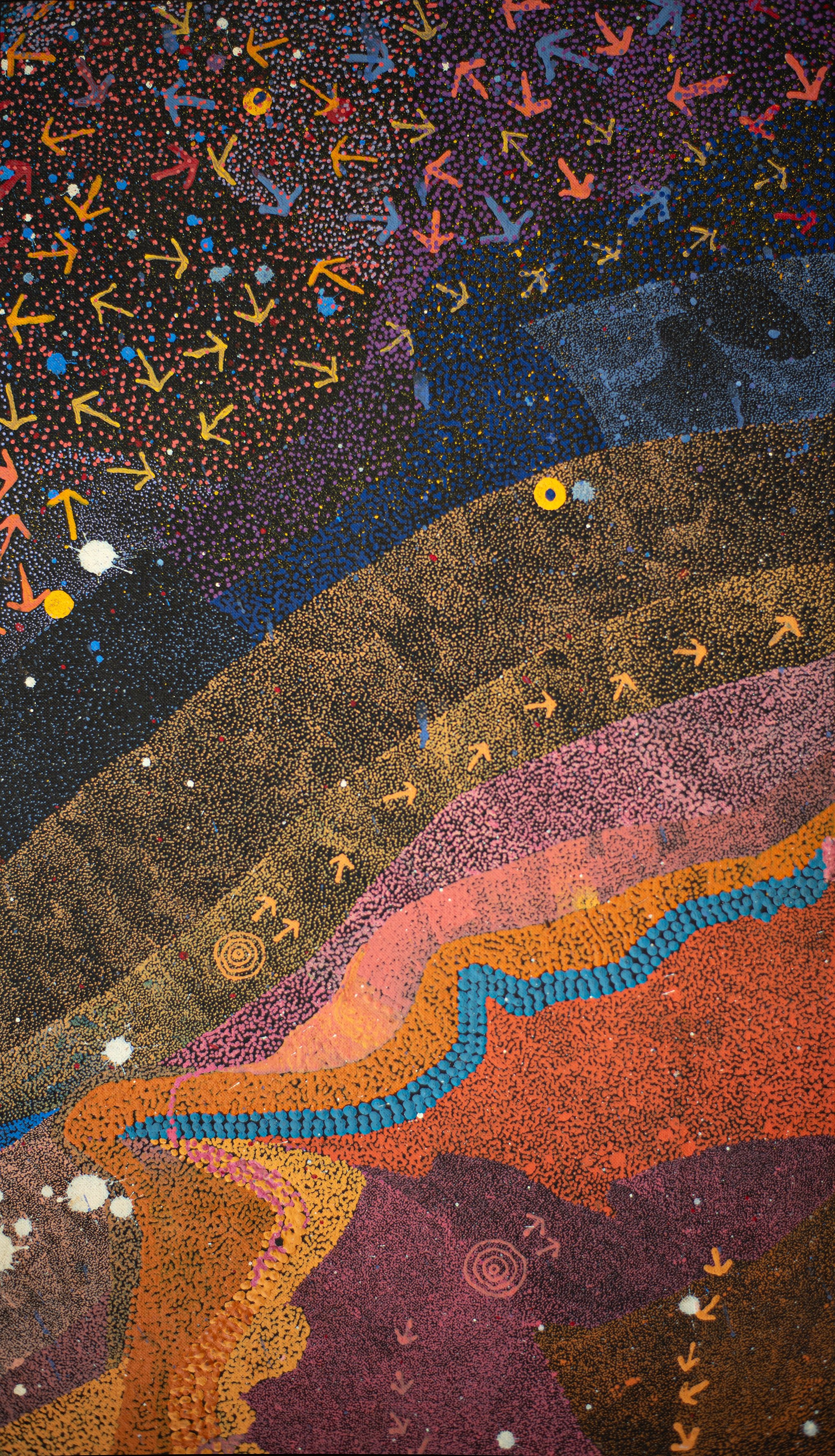 Lloyd Jampijinpa Brown - Yankirri Jukurrpa (Emu Dreaming) - Ngarlikirlangu - 54 x 31 cm - 170/26