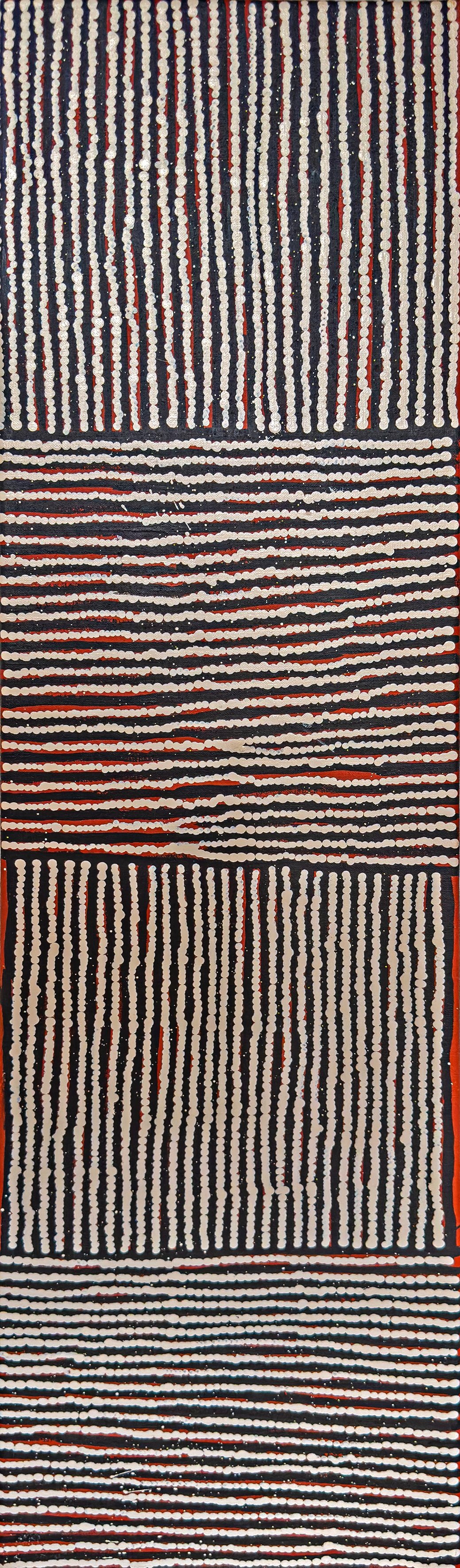 Maureen Ward Nakamarra - Rockhole site of Kulkuta - 107 x 28 cm - MW2211064