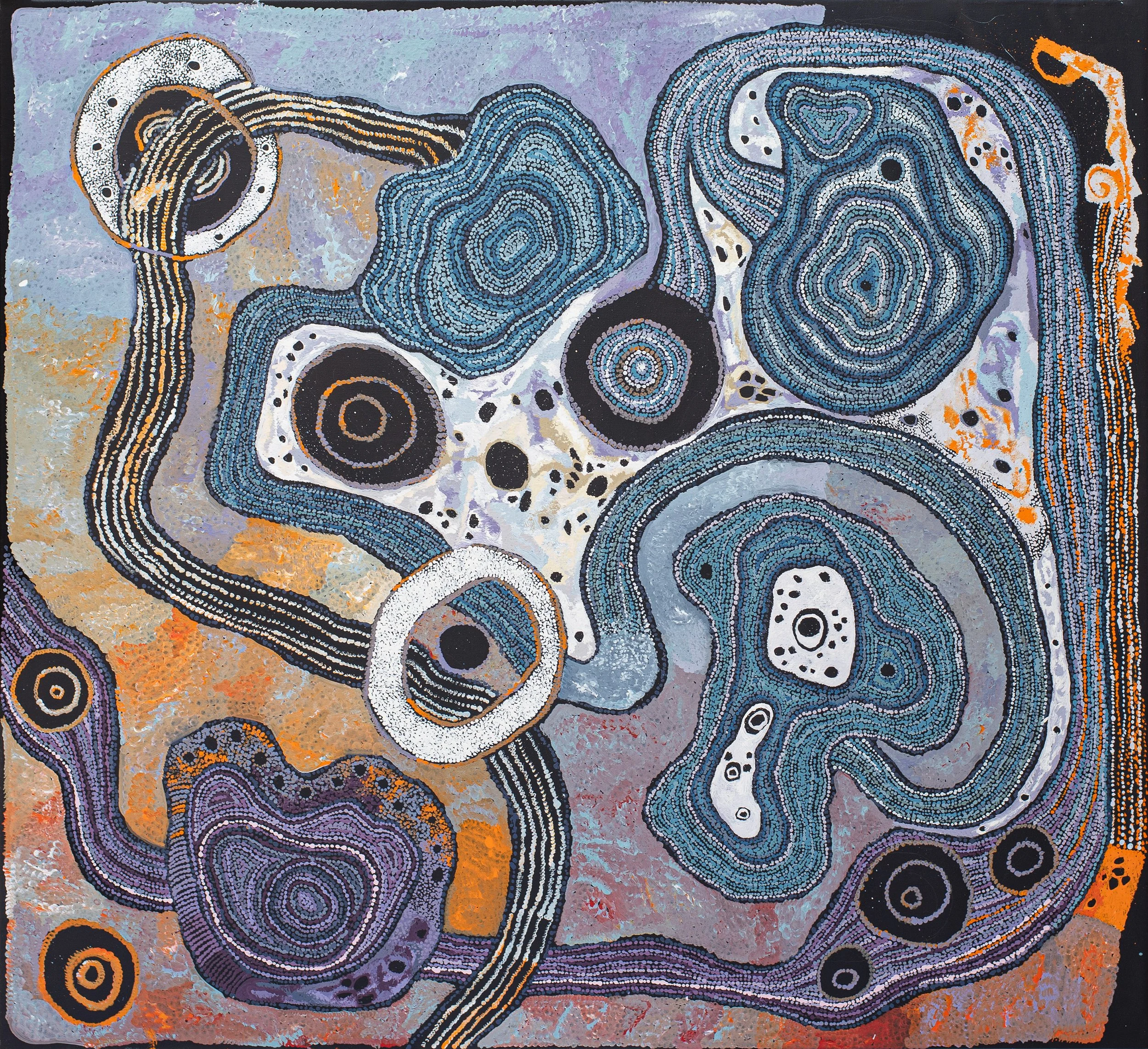 Pauline Wangin, Emma Singer, Betty Campbell - Walytja - Family Collaboration - 168cm x 152cm - 512-24
