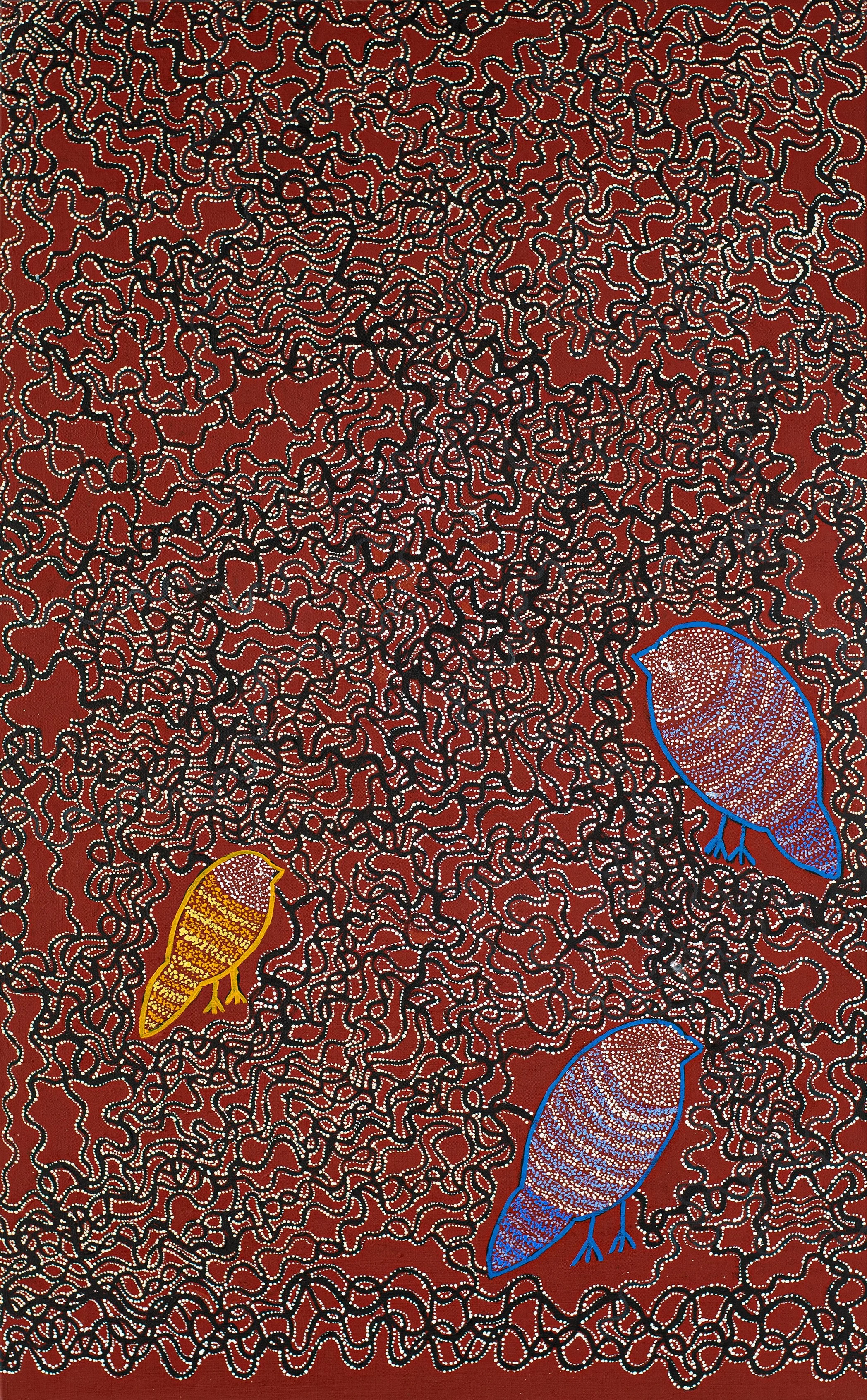 Geraldine Napangardi Granites - Ngalyipi Jukurrpa (Snake Vine Dreaming) - Purturlu - 122 x 76 cm - 10054/22