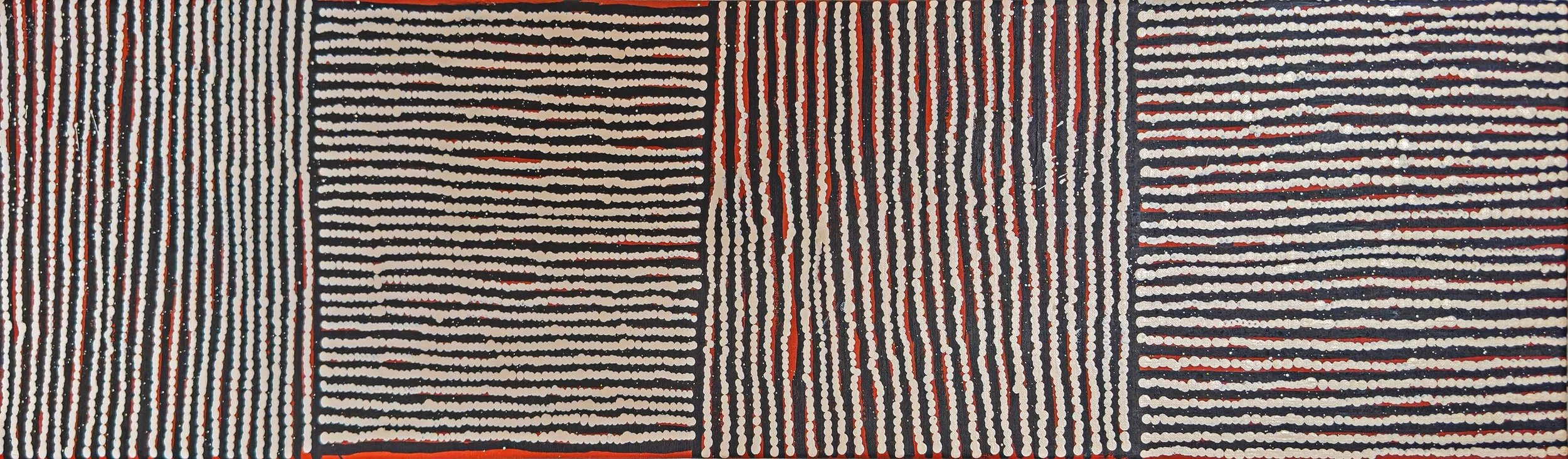 Maureen Ward Nakamarra - Rockhole site of Kulkuta - 107 x 28 cm - MW2211064