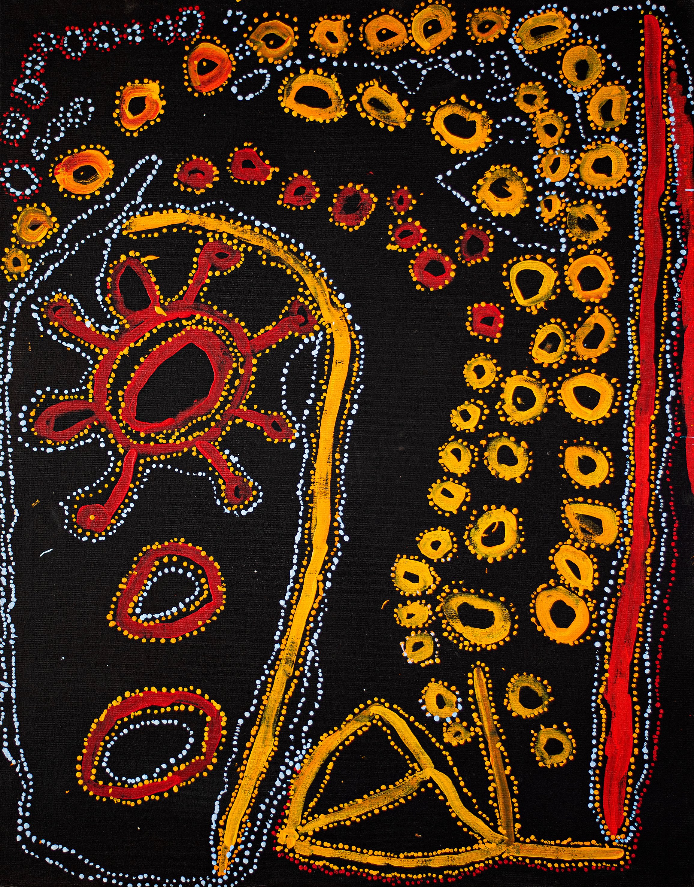 Lawrence Pennington - Pukara Dreaming Time story - 110 × 85 cm - 18-215