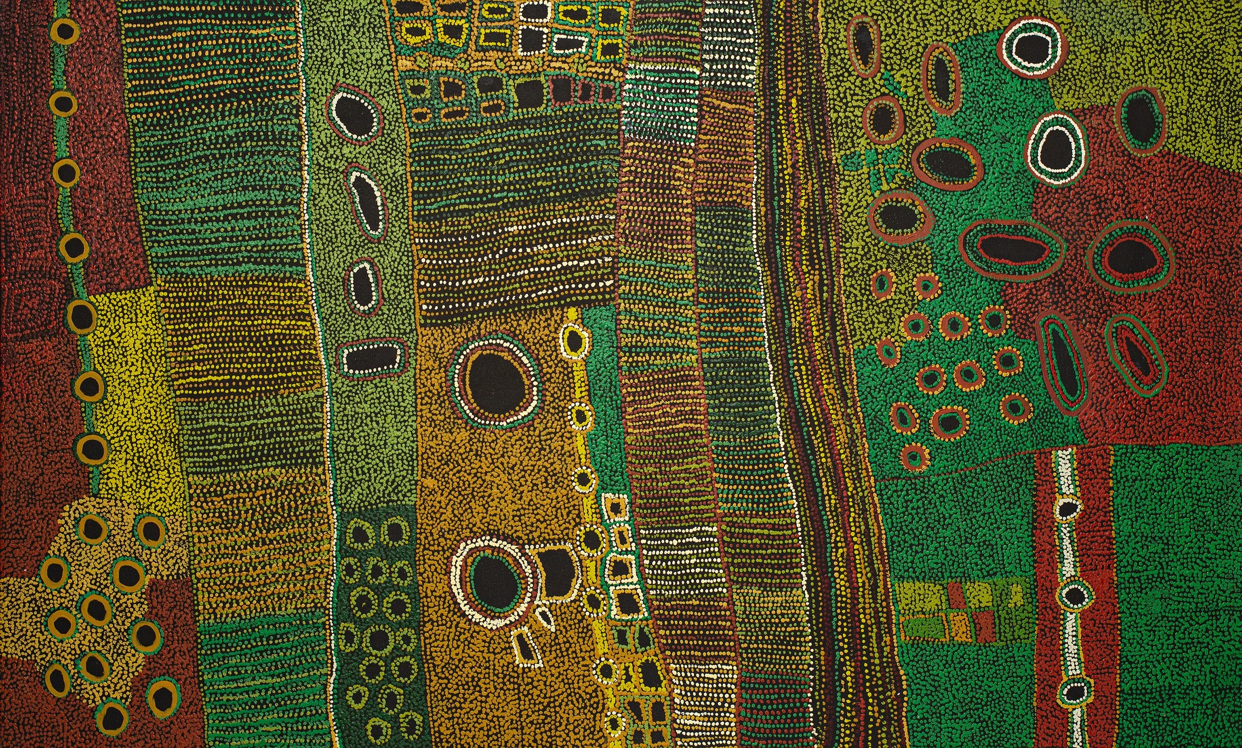 Maringka Baker - Minyma Kutjara Dreaming stories - 200 x 120 cm - 13377 (sold)