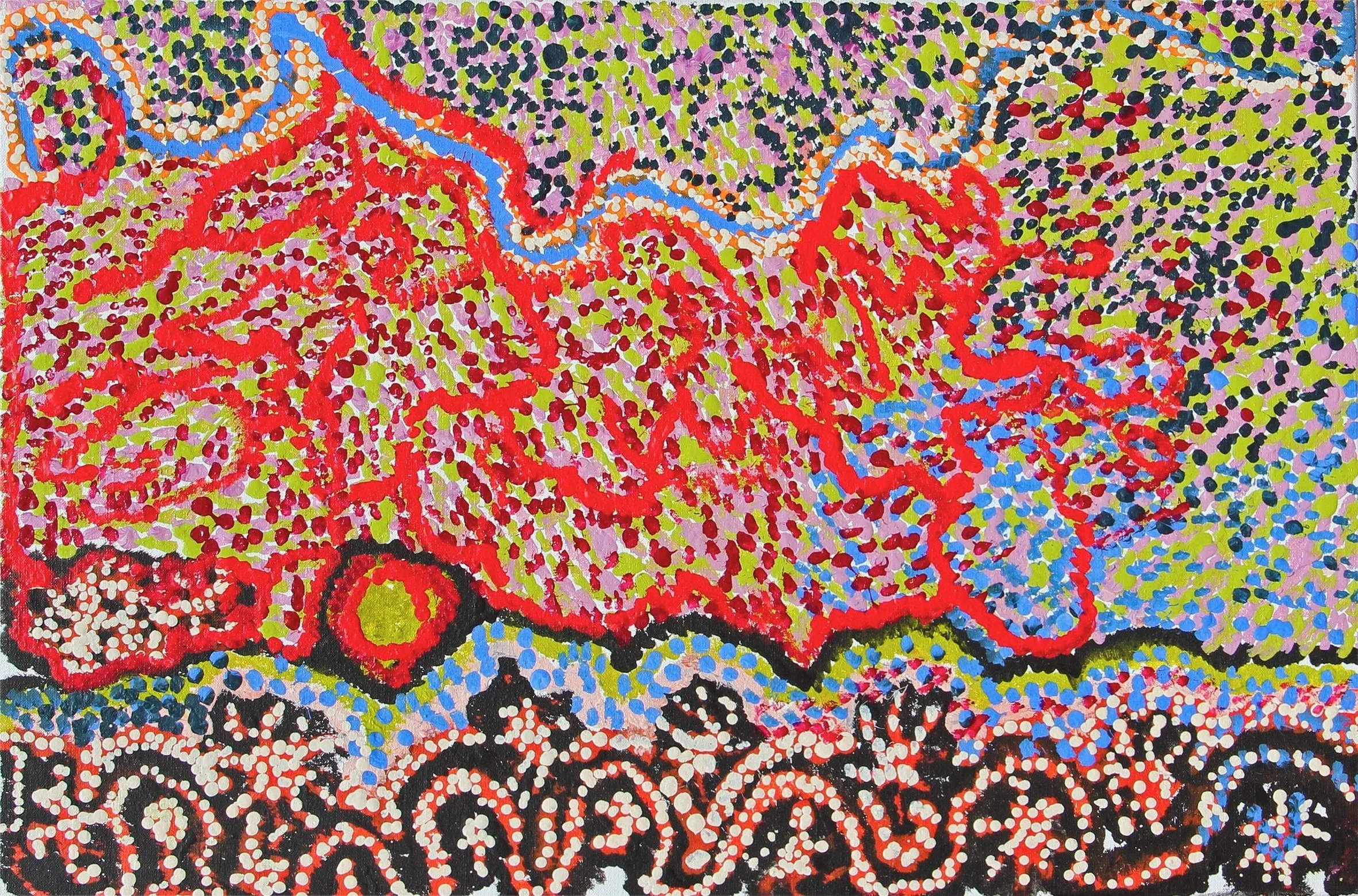 Angkuna Baker - Ngura (Country) - 76 x 51 cm - 13-21 - art aborigène