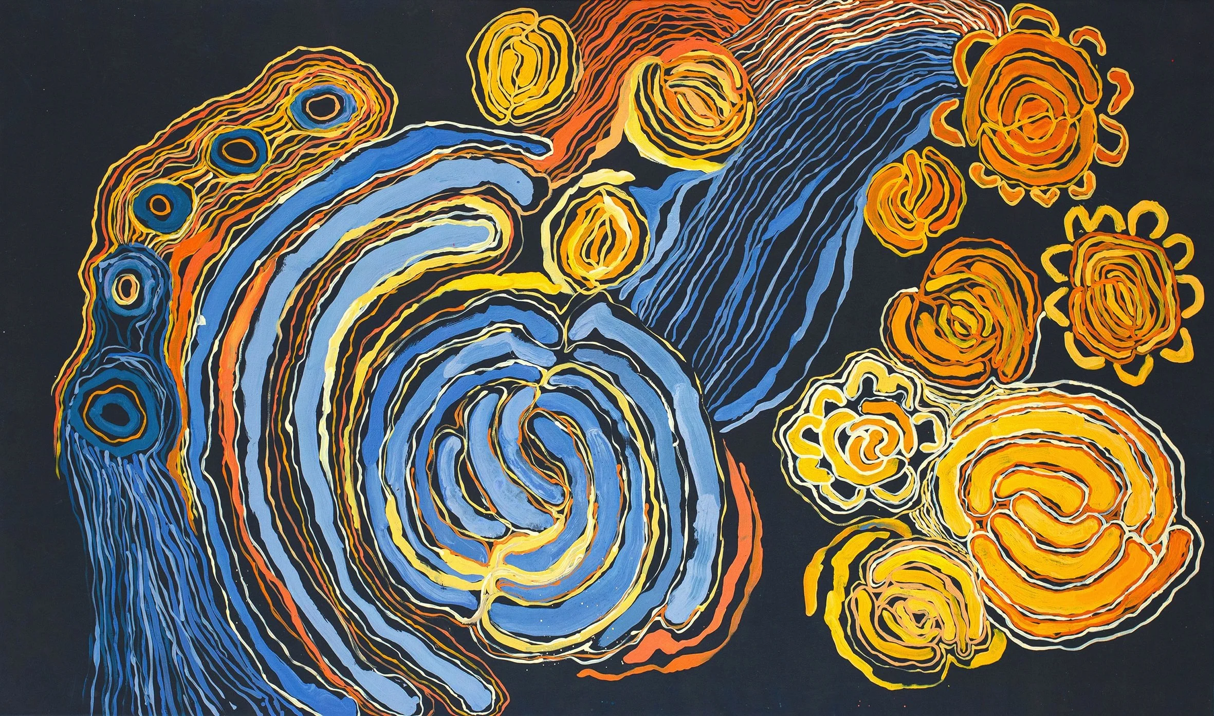 Ruth Fatt - Kuru Ala - Seven Sisters’ story - 200 x 120 cm - 18-058a