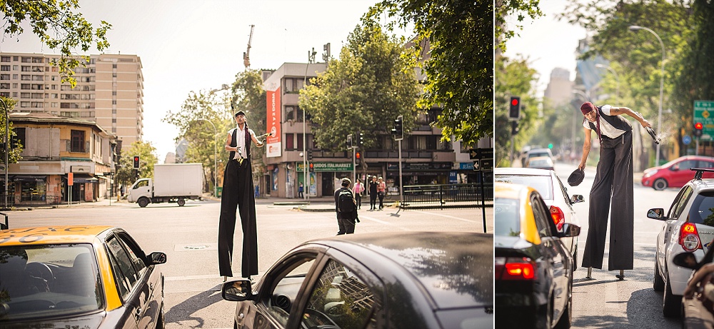 All around Santiago, you can find street artists earning their living on busy streets.