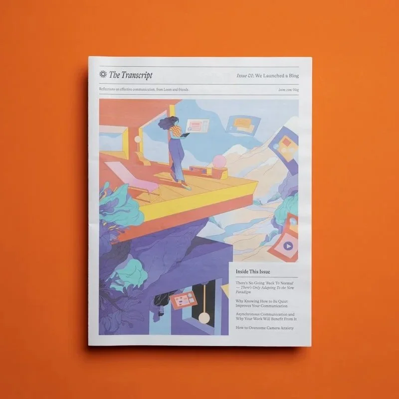 Publication design for Loom’s The Transcript launch